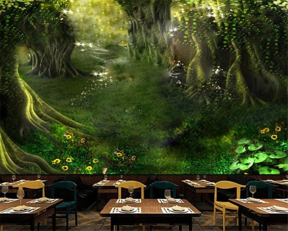 1000x800 Beibehang Customize any size children room background wall wallpaper mural fairy tale forest tree path wallpaper for kids room. Wallpaper