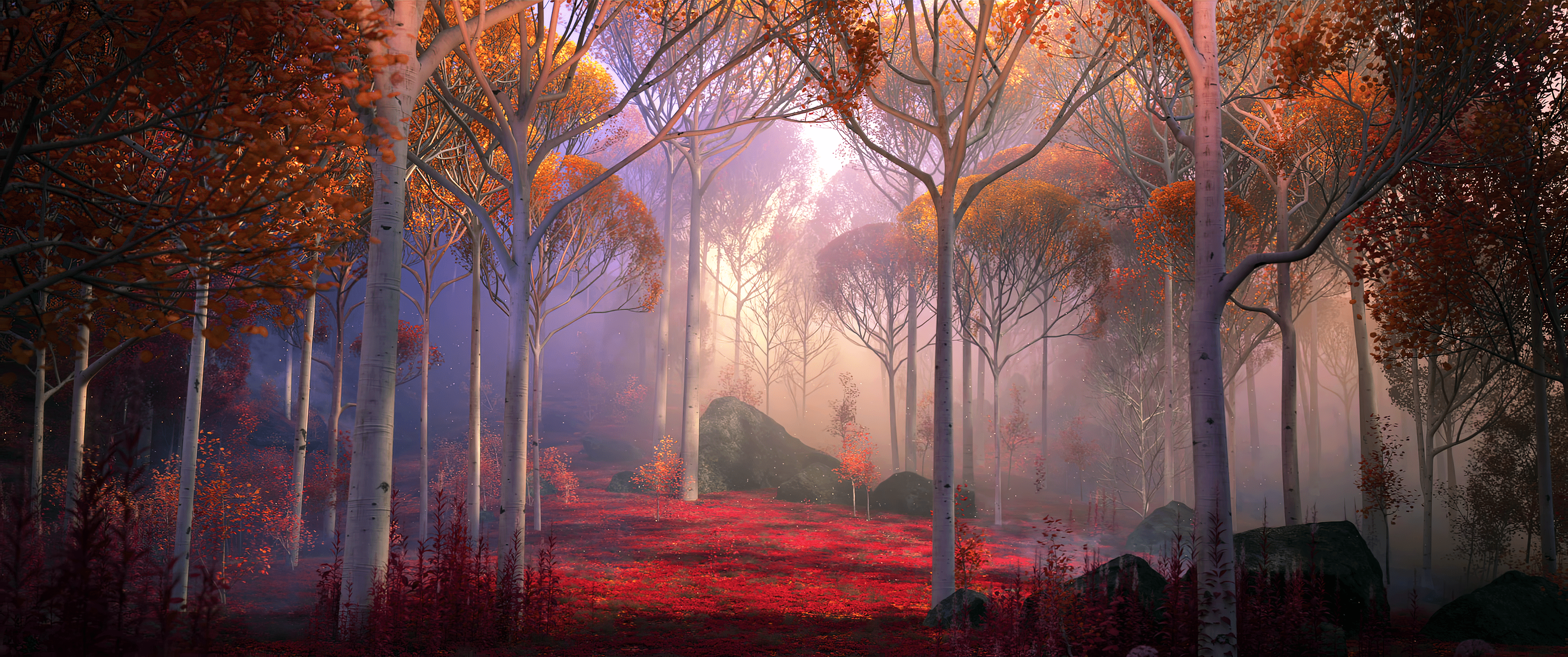3840x1608 I made some Enchanted Forest wallpaper edits (8K version in comments): Frozen