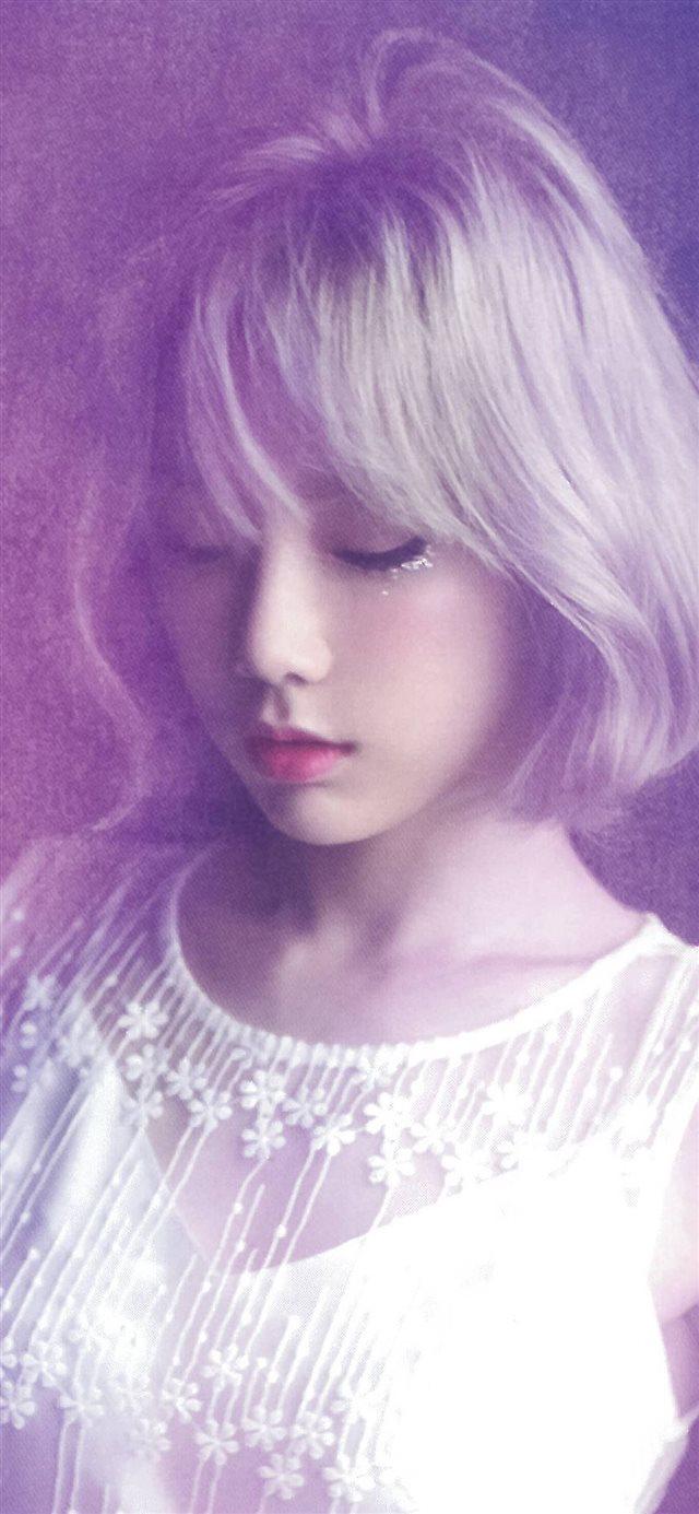 640x1385 Taeyeon Kpop Girl Asian Purple iPhone X Wallpaper Free Download