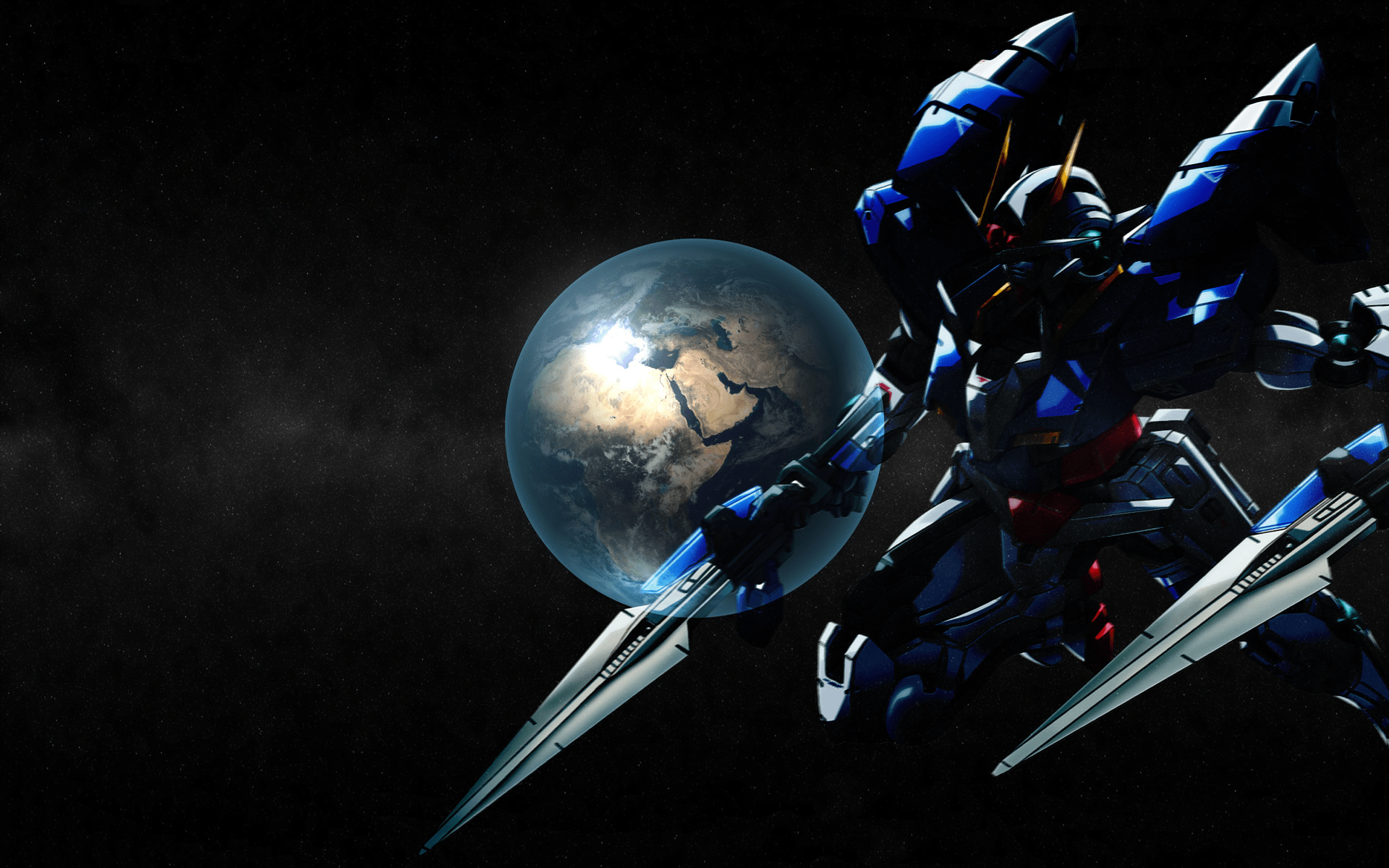1920x1200 He Gundam Black Background HD Wallpaper