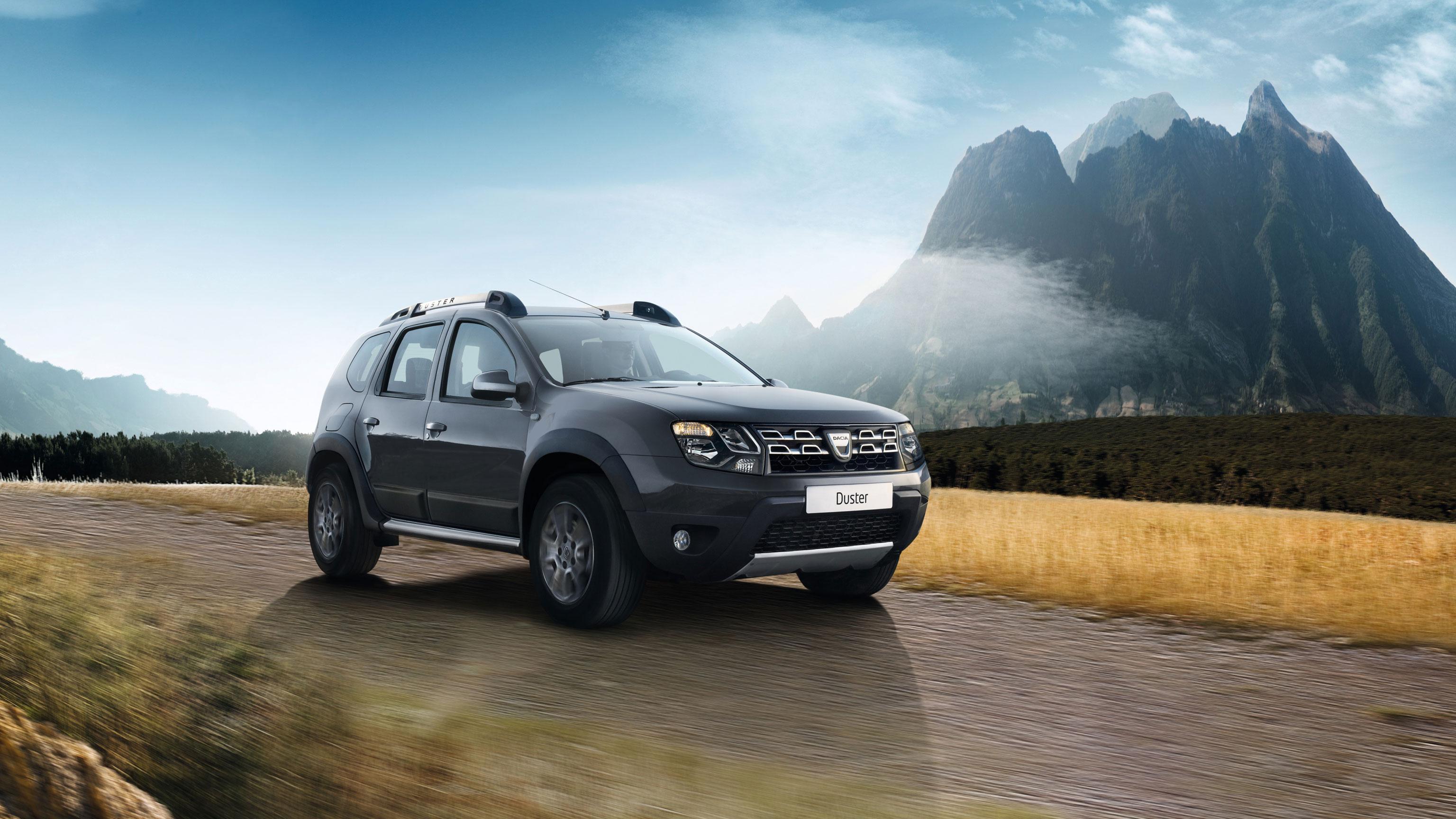 3072x1728 Dacia Duster black color full side view HD wallpaper