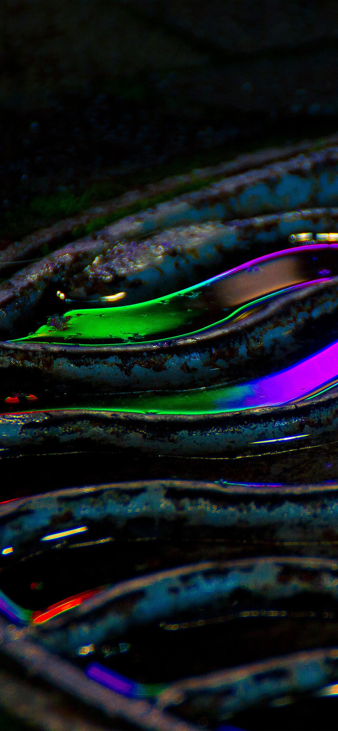 1125x2436 iPhone X wallpaper. wet neon dark night color art illustration