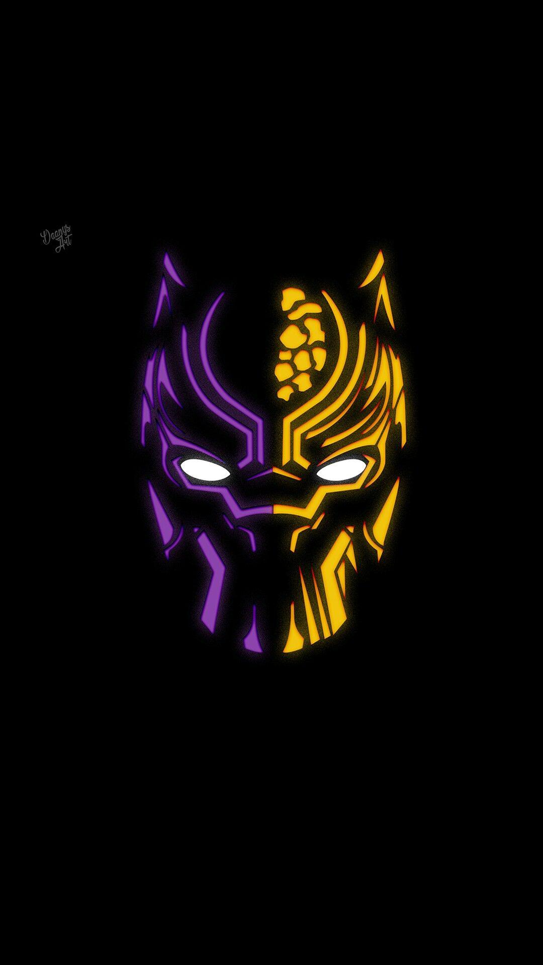 1080x1920 Black Panther Minimal Neon IPhone Wallpaper Wallpaper : iPhone Wallpaper