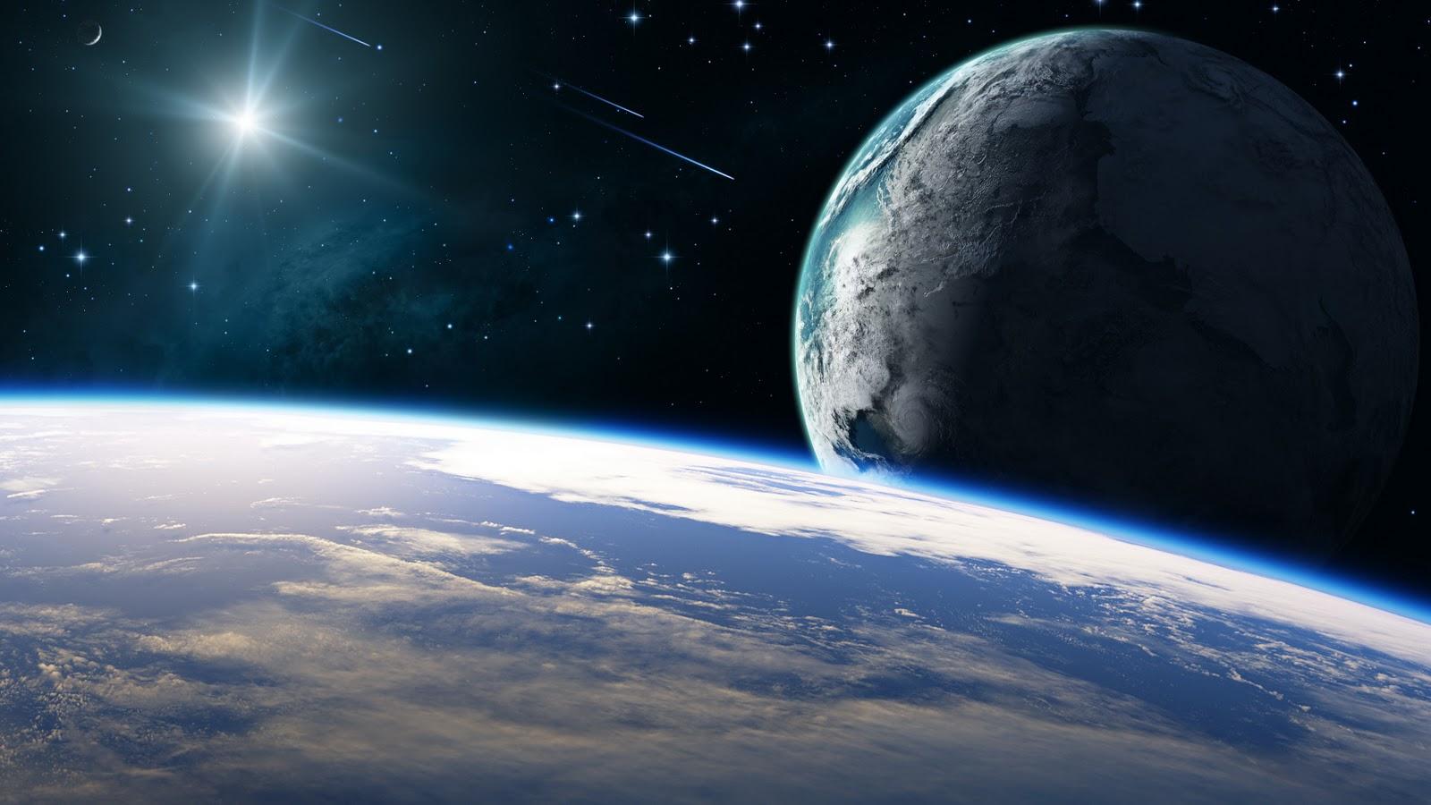1600x900 Free download Planet Earth seen from outer space wallpaper The Wallpaper Database [1600x900] for your Desktop, Mobile & Tablet. Explore Outer Space Wallpaper Planets. Outer Space Wallpaper for Rooms
