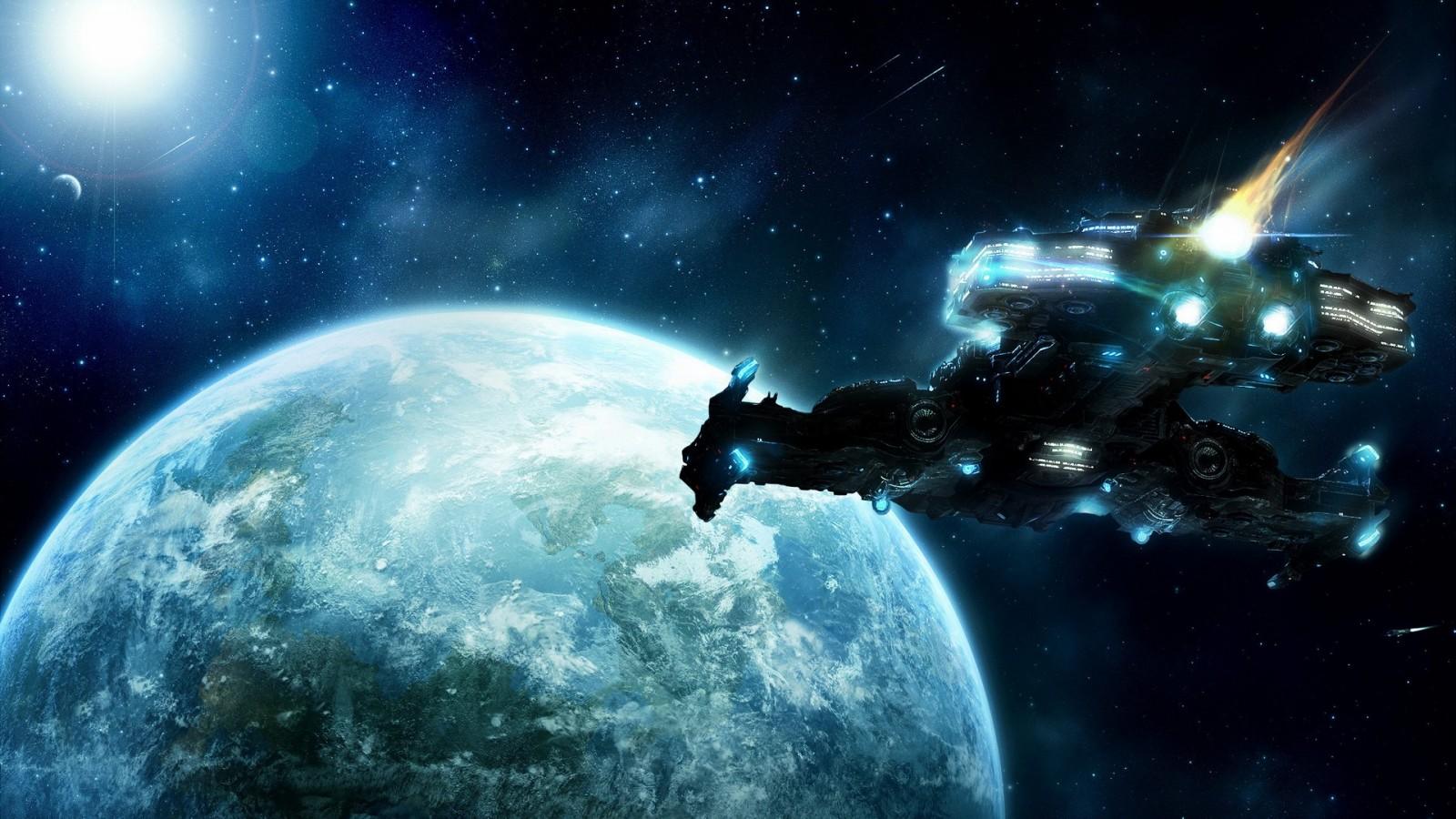 1600x900 illustration, space, Starcraft II, universe, Banshee, screenshot, computer wallpaper, outer space, astronomical object. Mocah HD Wallpaper