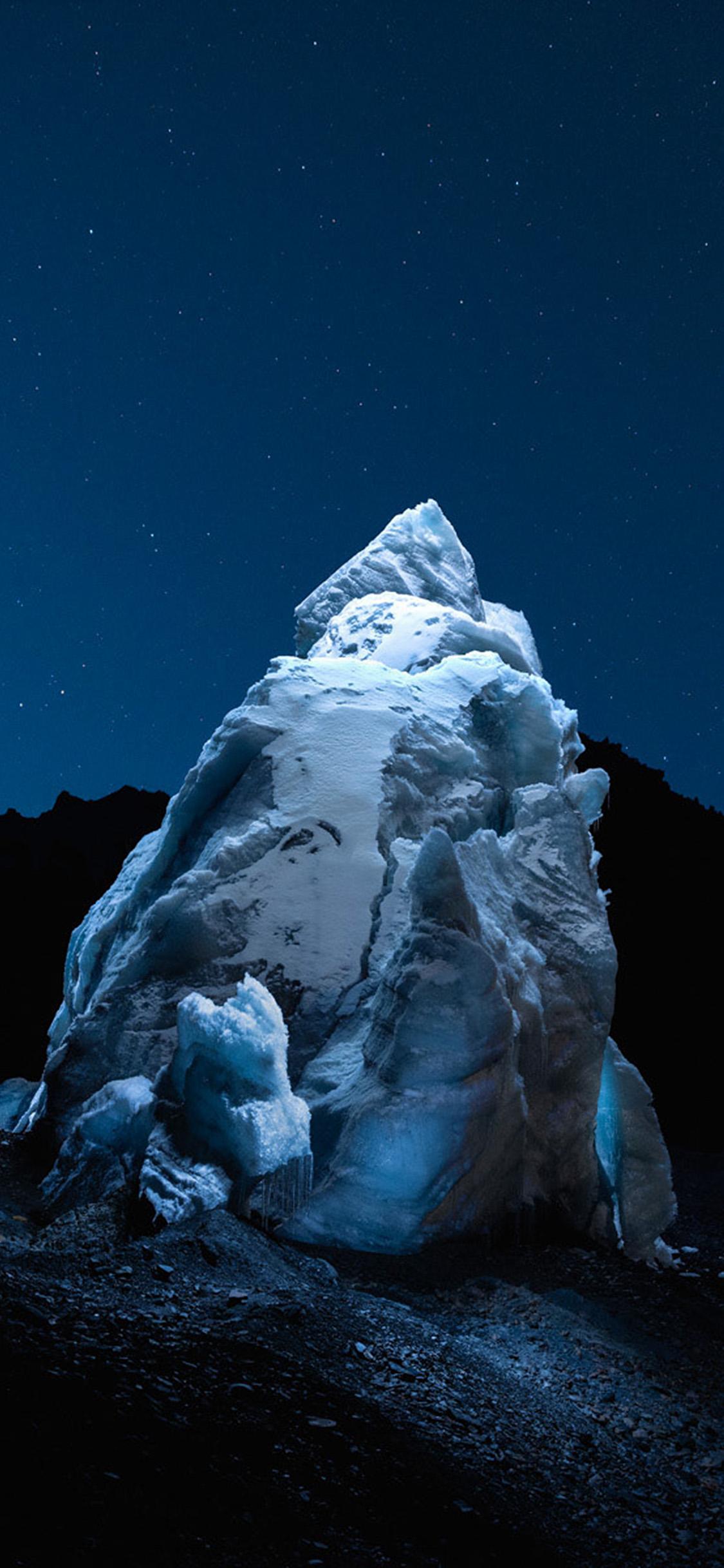 1125x2436 iPhone X wallpaper. iceberg dark night sky art