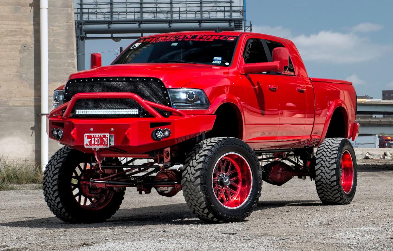 1332x850 Wallpaper Dodge, Red, Truck, Ram, Pick up, Off road image for desktop, section dodge