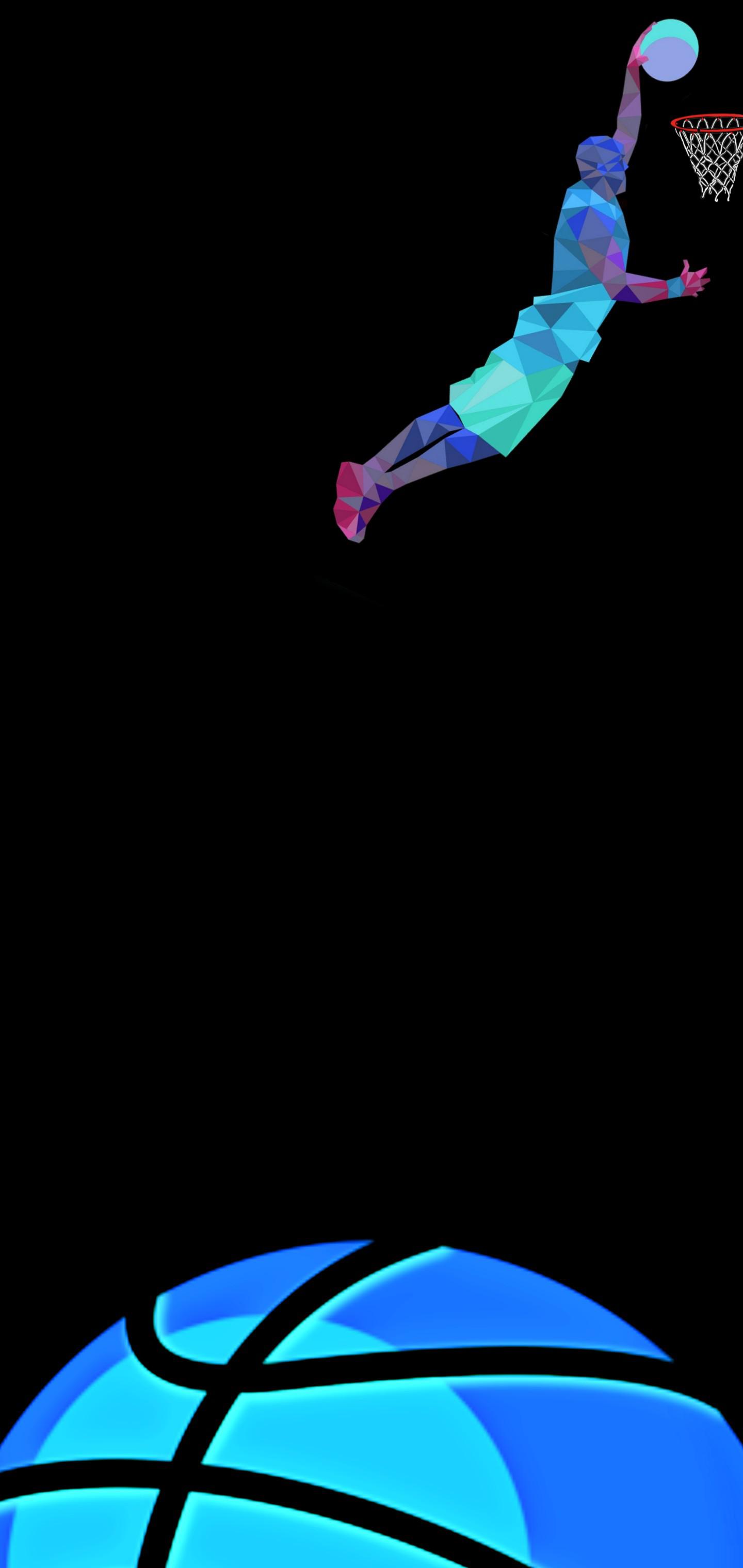 1440x3040 Prism Style Basketball Dunk Galaxy S10 Hole Punch Wallpaper