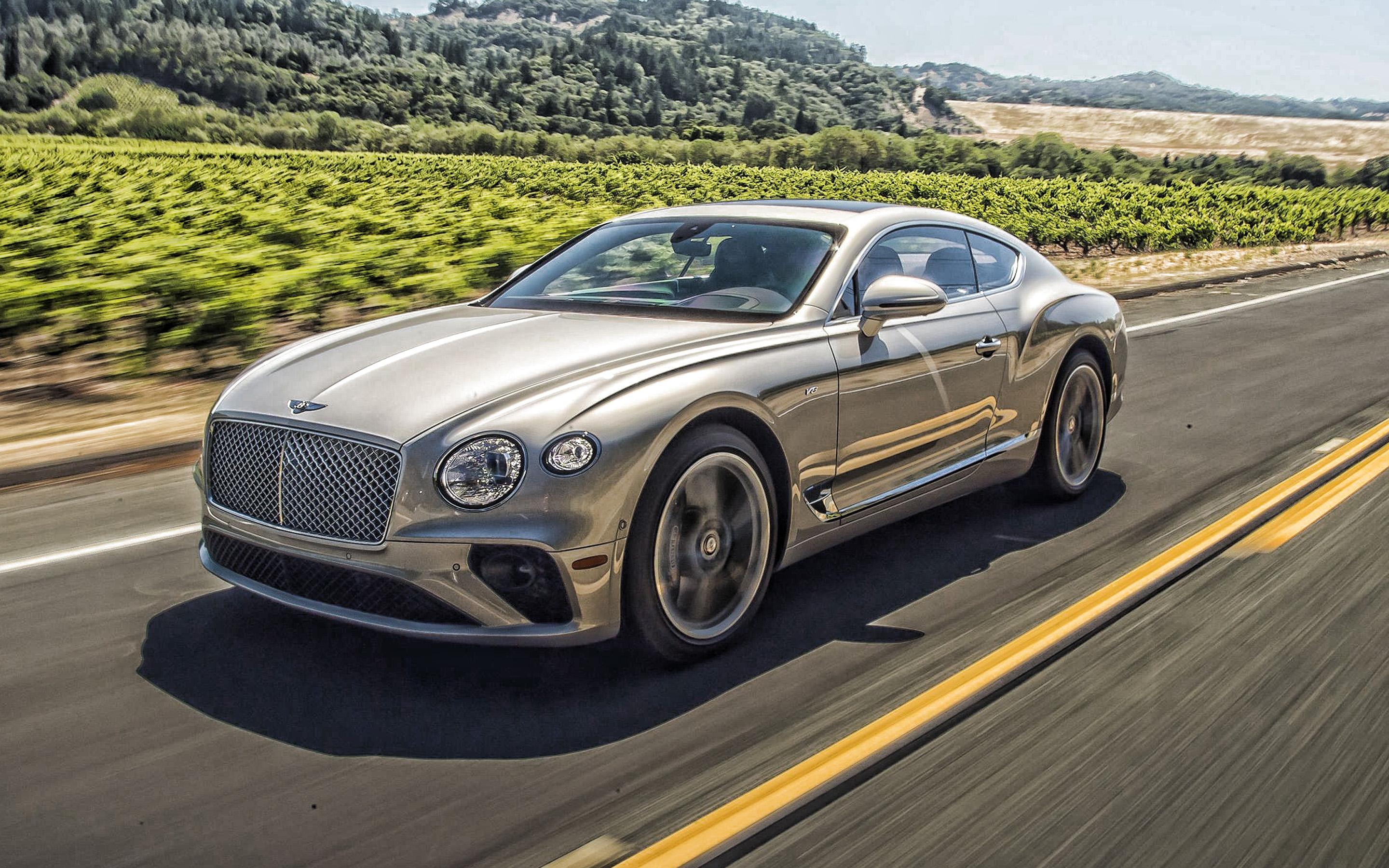 2880x1800 Download wallpaper Bentley Continental GT, Luxury Sport Coupe, exterior, front view, new beige Continental GT, British cars, Bentley for desktop with resolution 2880x1800. High Quality HD picture wallpaper