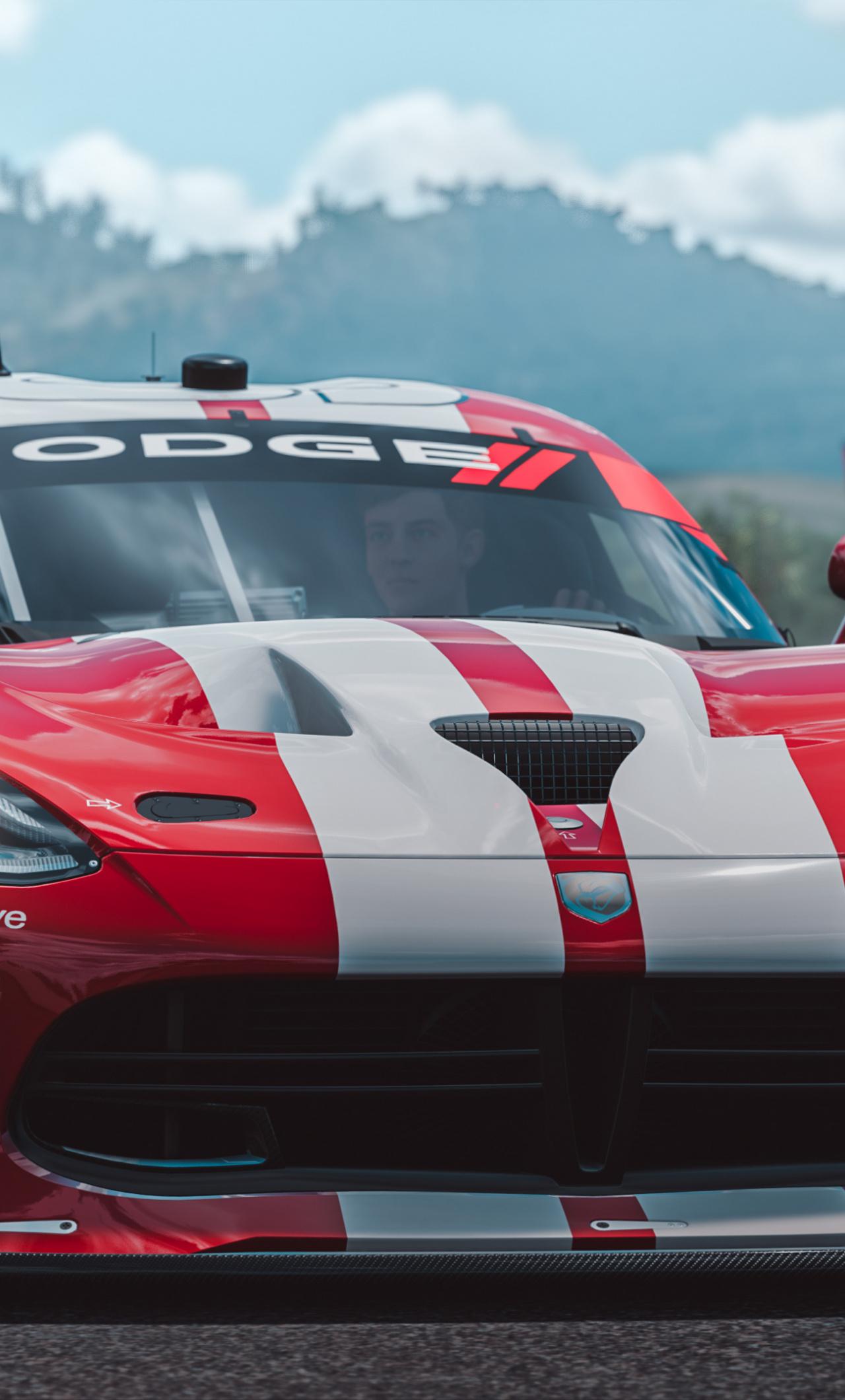1280x2120 Download Forza Horizon Dodge Viper SRT, muscle car, front wallpaper, 1280x iPhone 6 Plus
