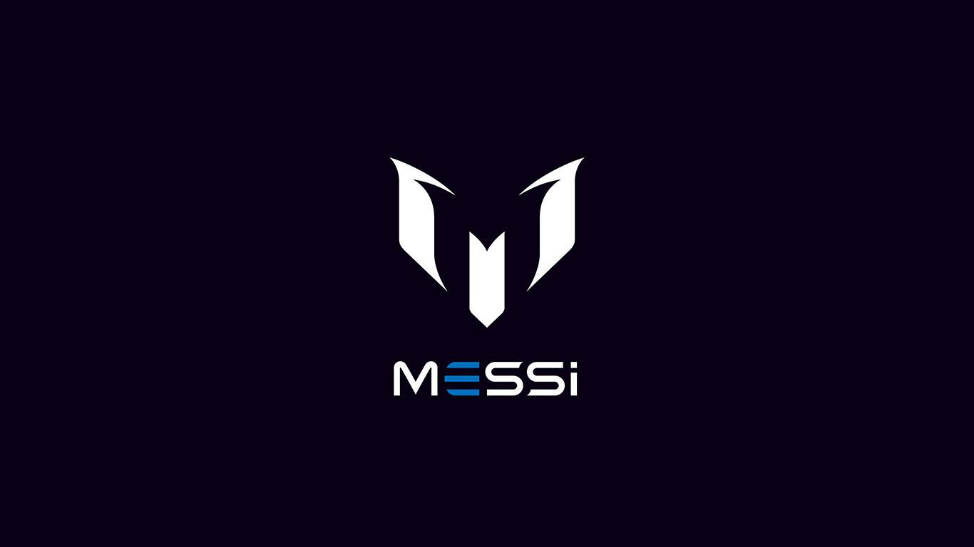 1366x768 wallpaper for desktop, laptop. messi logo art minimal dark