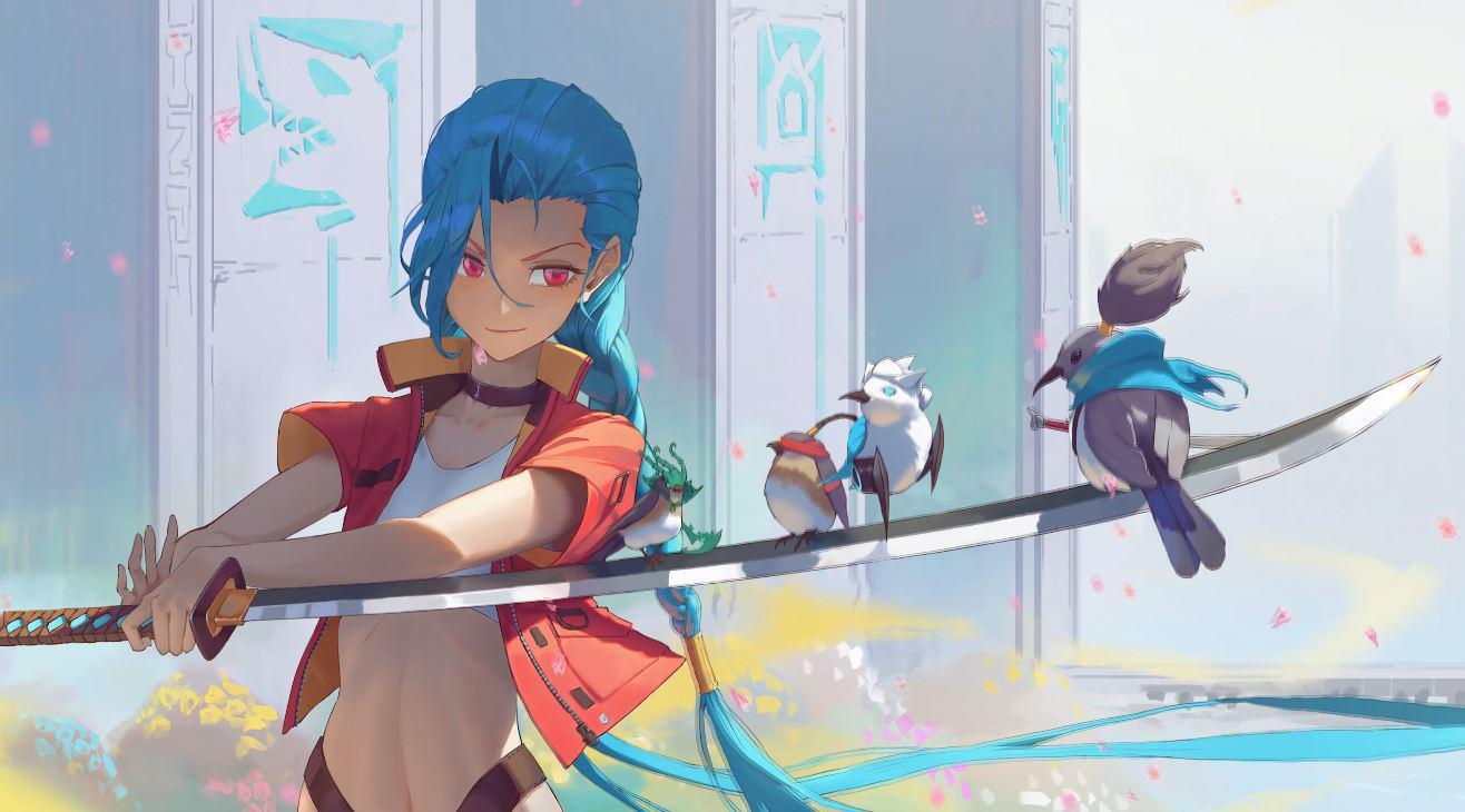 1316x730 League of Legends Samurai Jinx Live Wallpaper