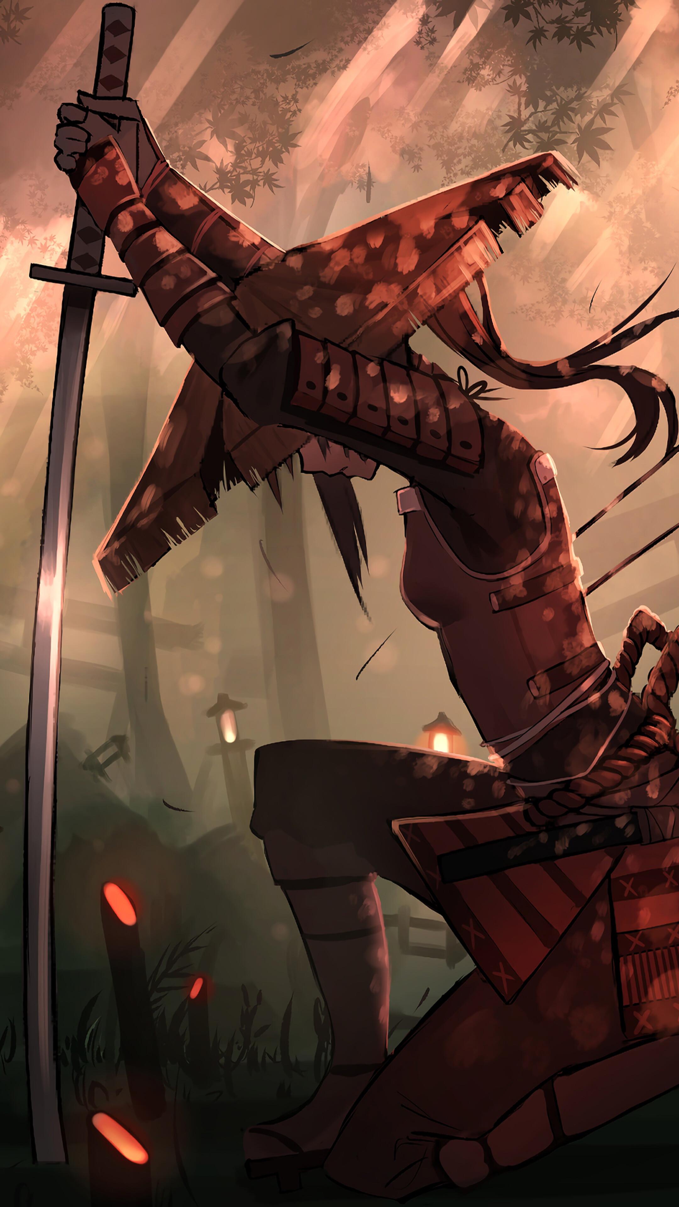 2160x3840 Samurai, Girl, Katana, Fantasy, Warrior, 4K phone HD Wallpaper, Image, Background, Photo and Picture HD Wallpaper