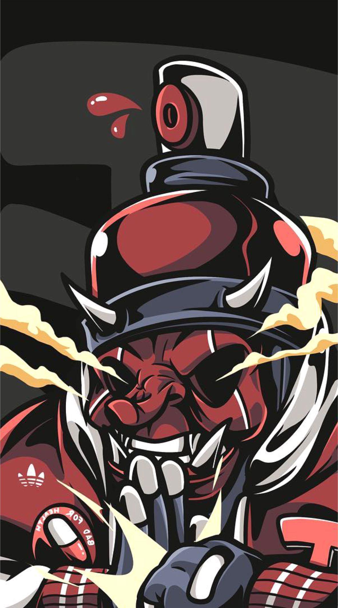 1182x2126 Background Graffiti Samurai Wallpaper HD for Android