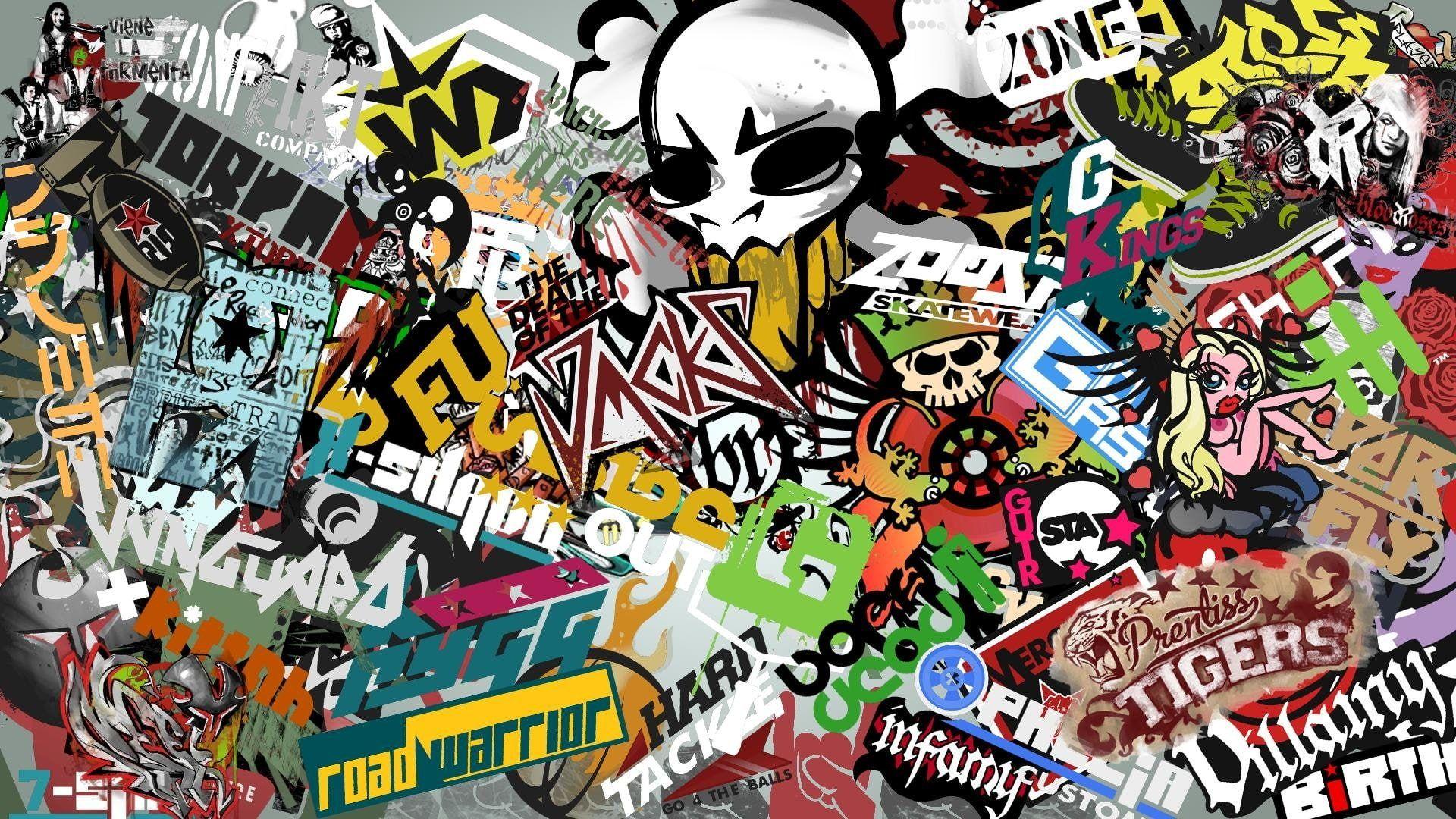 1920x1080 Man Made Sticker Bomb #Sticker P #wallpaper #hdwallpaper #desktop. Sticker bomb wallpaper, Sticker bomb, Wallpaper stickers