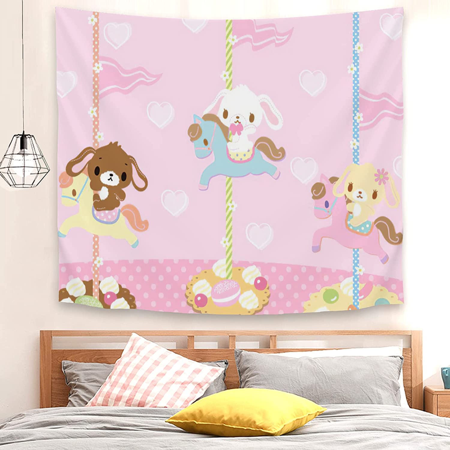 1500x1500 Sanrio Sugarbunnies Tapestry Wall Hanging, Wall Art for Living Room Bedroom Home Decor 59 X 39 Inch : Home & Kitchen