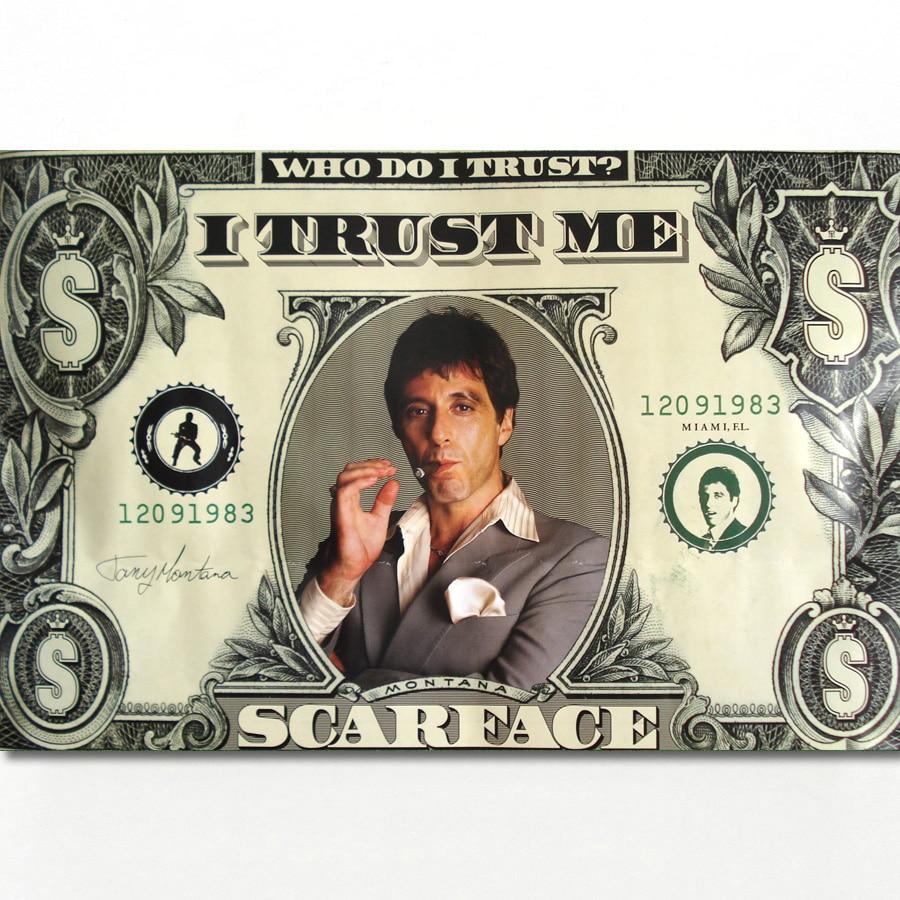 900x900 Classic Movie Scarface Al Pacino Dollar Wall Art Poster Canvas Art Prints Wall Paintings for living room Decor. Painting & Calligraphy