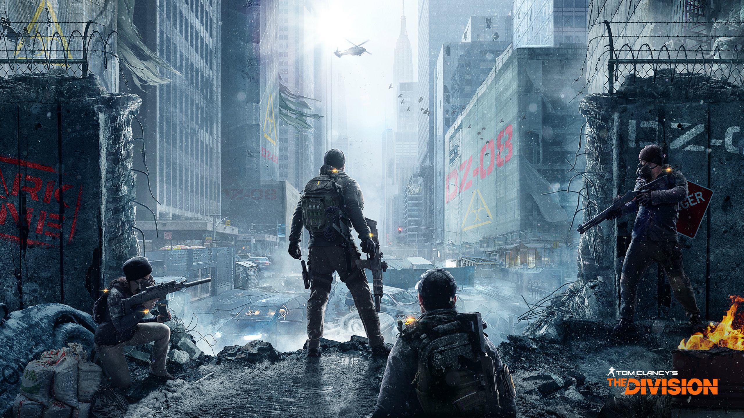 2560x1440 Desktop Wallpaper Tom Clancy Soldiers The Division logo 2560x1440