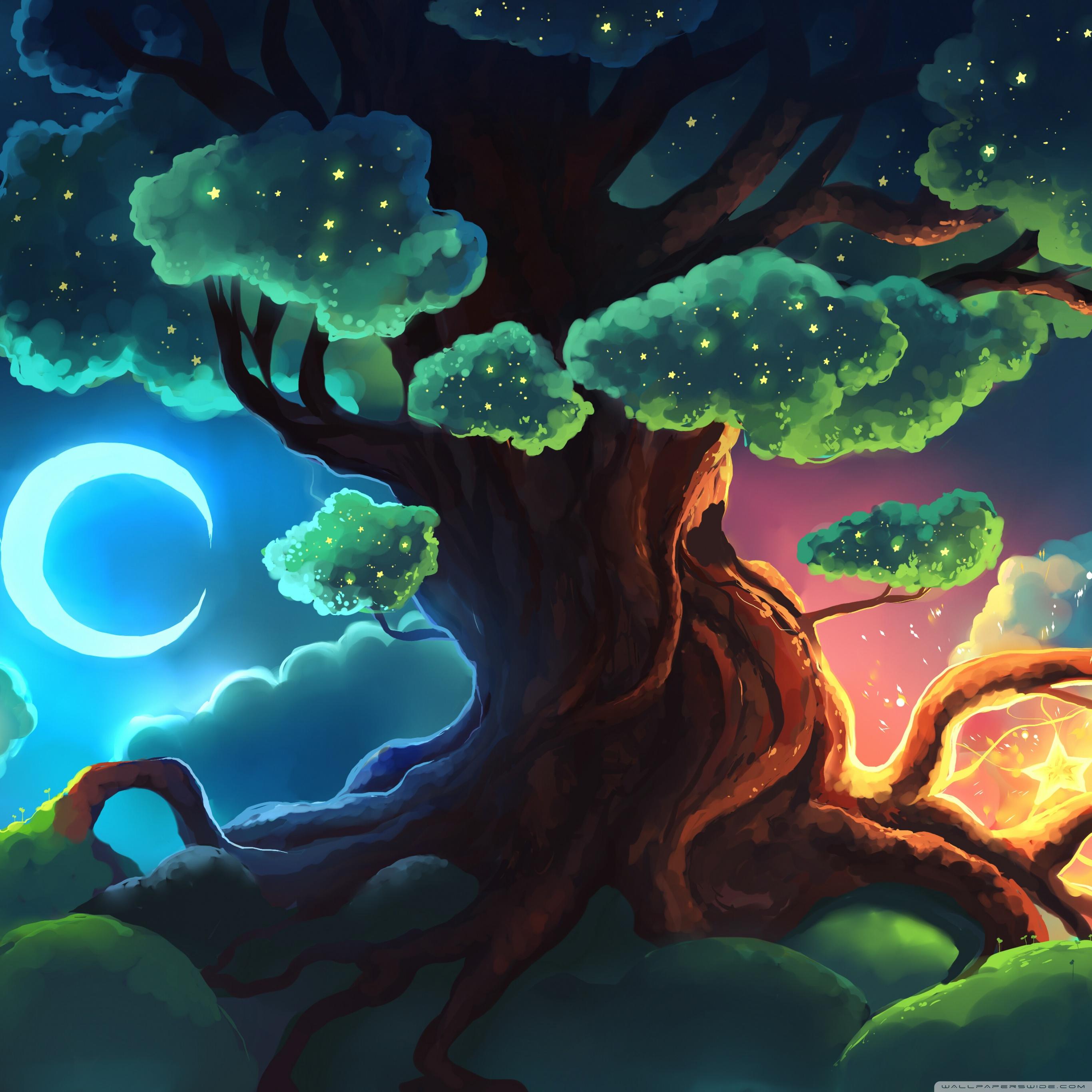2732x2732 Magical Tree Fantasy Art Ultra HD Desktop Background Wallpaper for 4K UHD TV : Widescreen & UltraWide Desktop & Laptop : Tablet