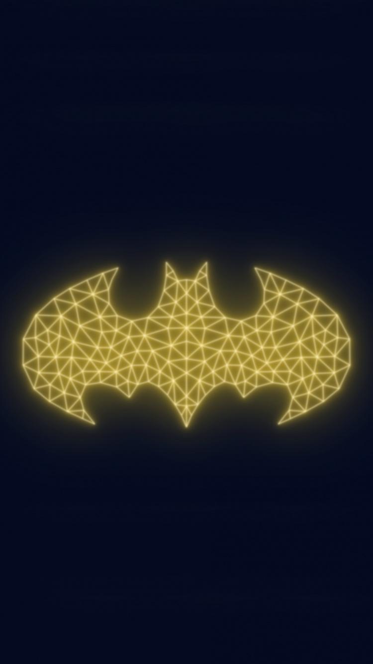 750x1334 Download Batman, logo, shining, minimal, art wallpaper, 750x iphone iPhone 8
