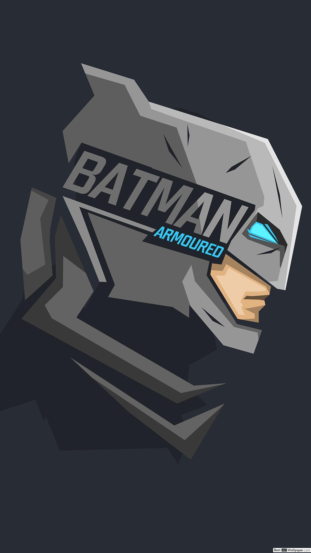 1242x2208 Armoured Batman Minimalist with Dark Gray Wallpaper HD wallpaper download