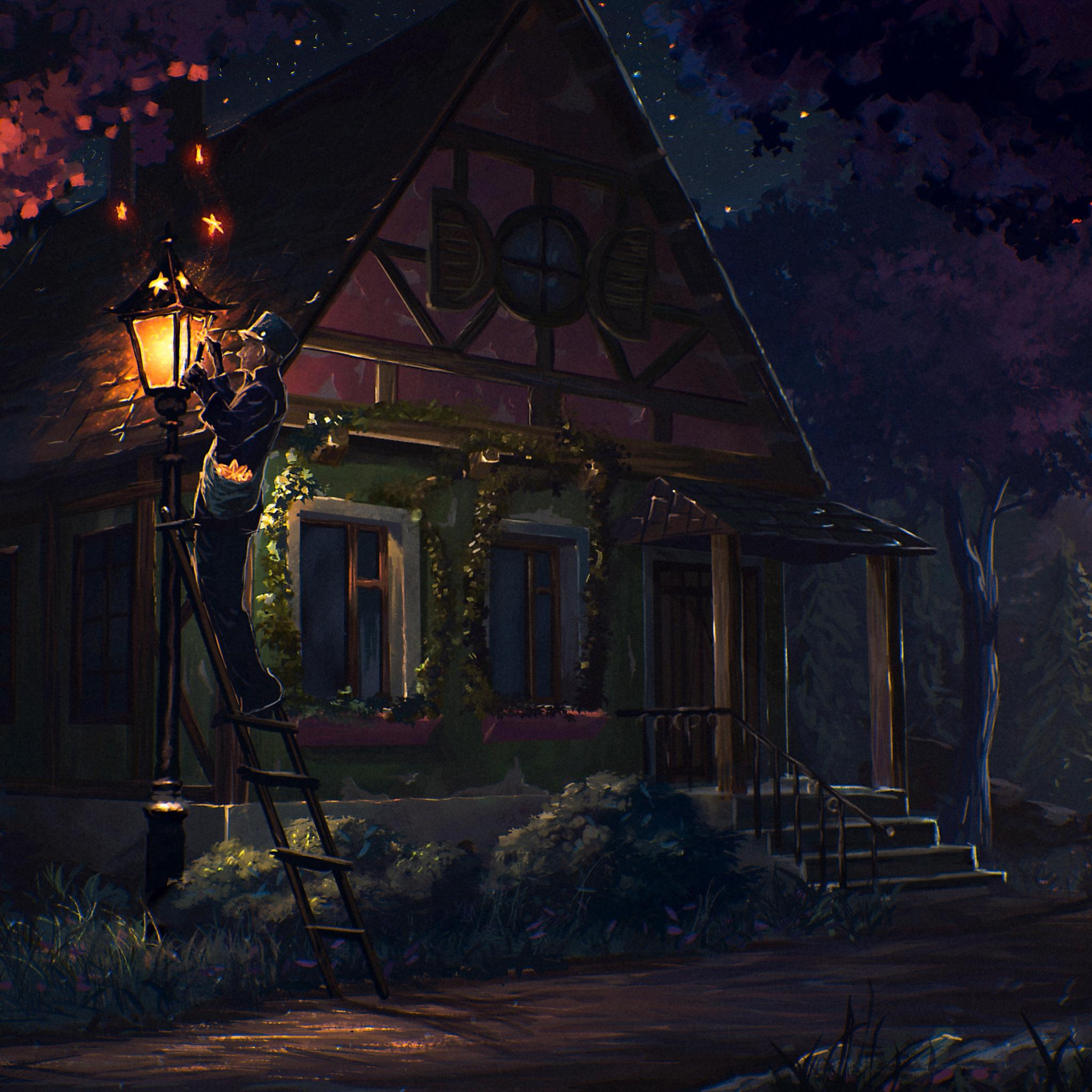 2048x2048 Fantasy House On Fire