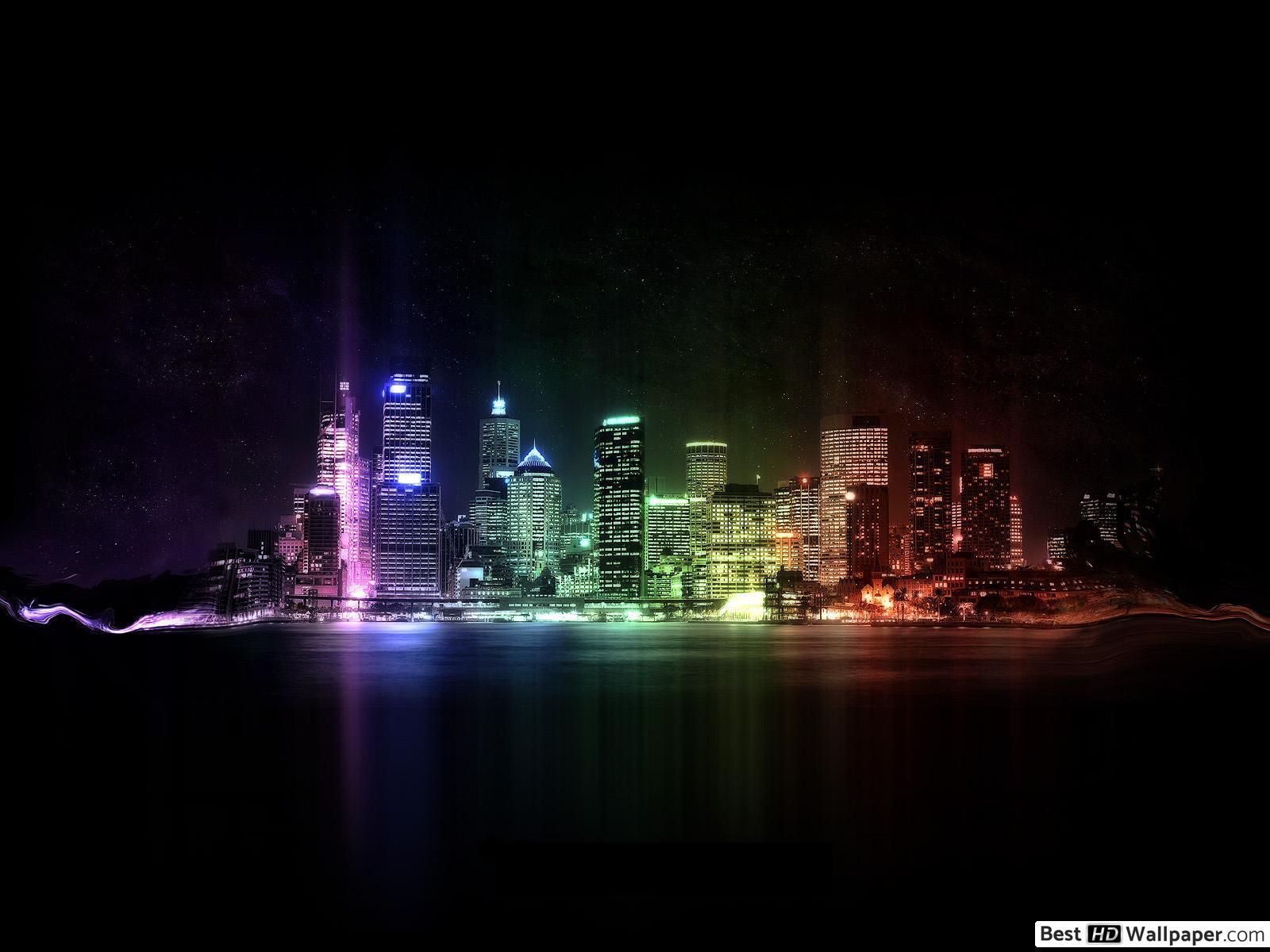 1600x1200 Rainbow city HD wallpaper download