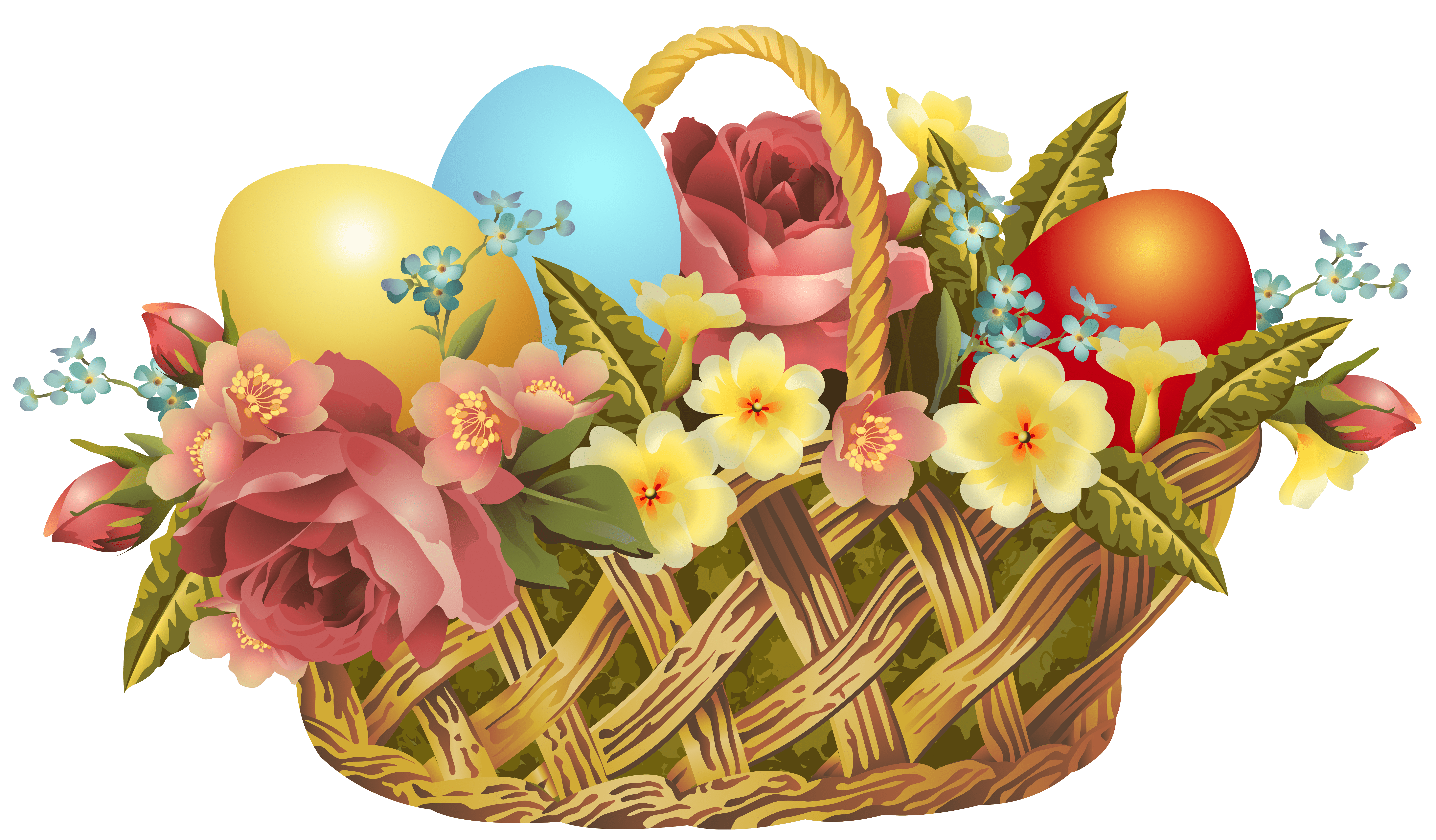 7243x4237 Vintage Easter Basket Transparent PNG Clip Art Image​-Quality Image and Transparent PNG Free Clipart