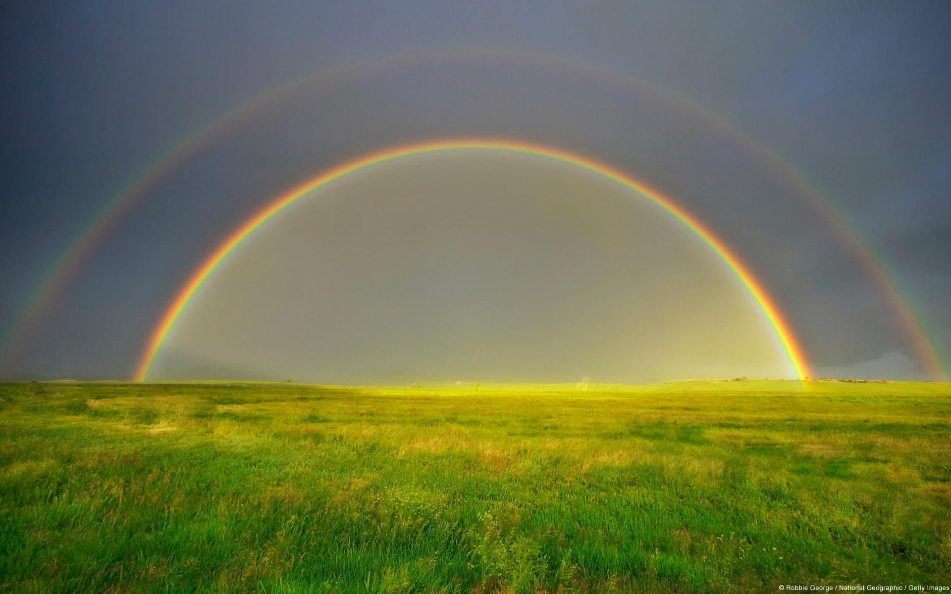 1920x1200 Double Rainbow, City Silt, Colorado, USA / Good