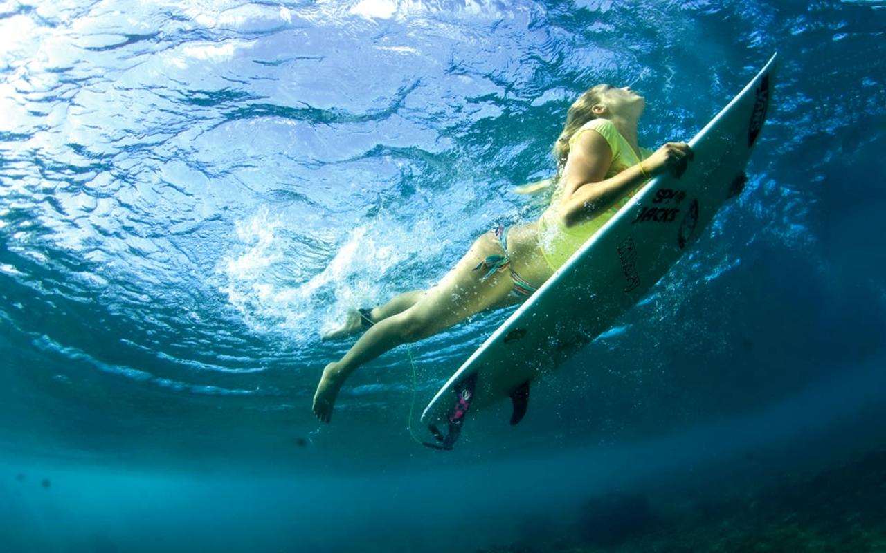 1280x800 Surfer girl wallpaper