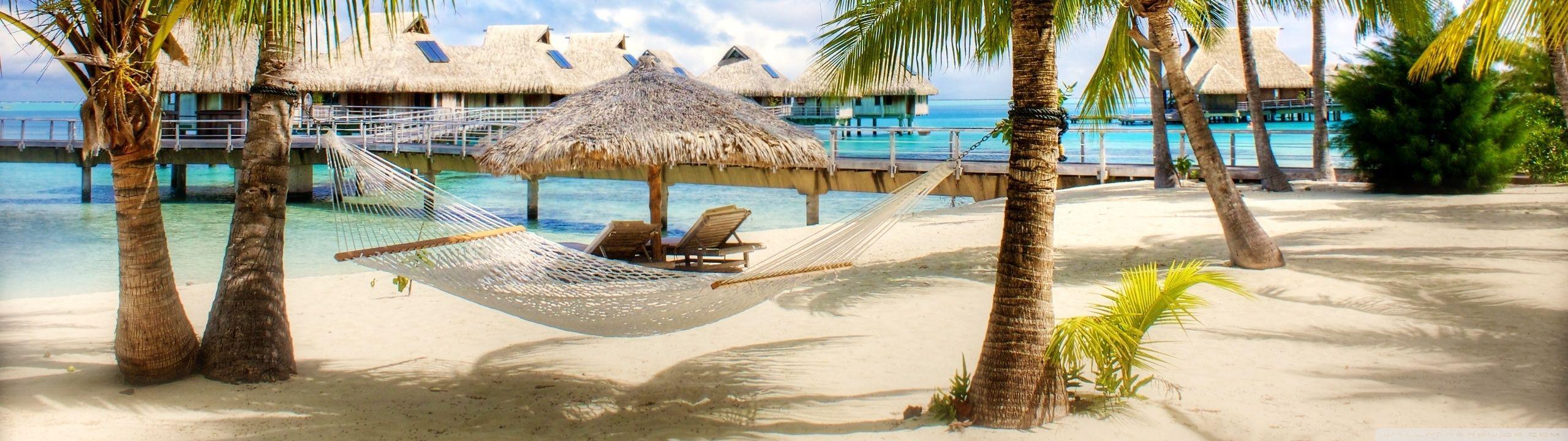 2560x720 Tropical Beach Resort ❤ 4K HD Desktop Wallpaper for 4K Ultra HD TV