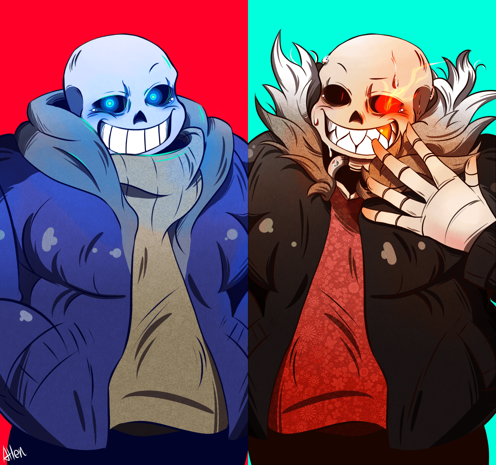 1600x1500 Underswap Sans X Underfell Sans Wallpaper