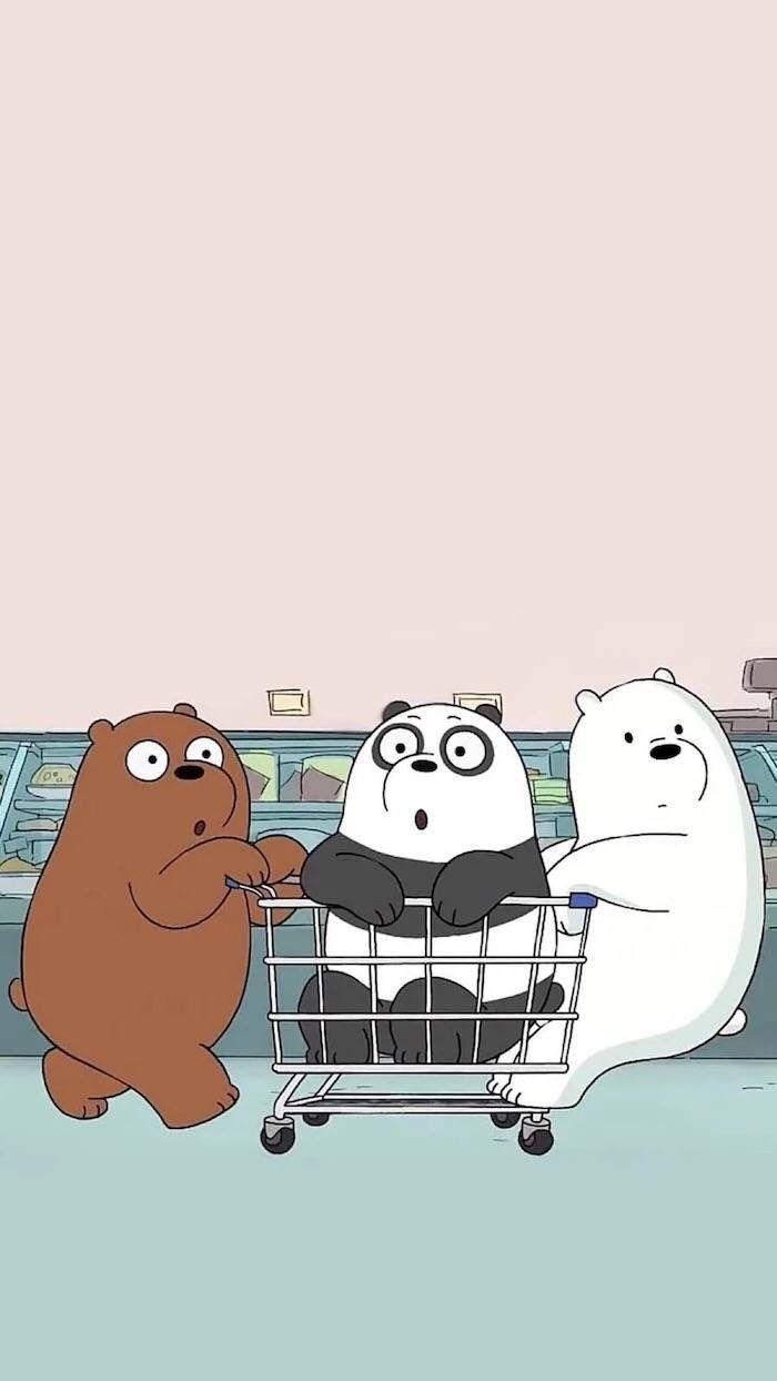 700x1244 we bare bears wallpaper iphone, cartoon, pink, snout, bear, clip art