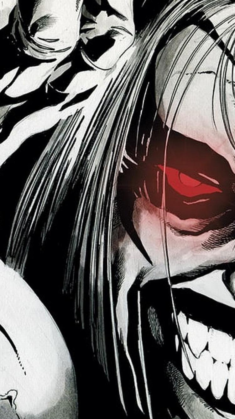 750x1334 lobo dc wallpaper, cartoon, monochrome, anime, fictional character, black and white, illustration, cg artwork, graphic design, art
