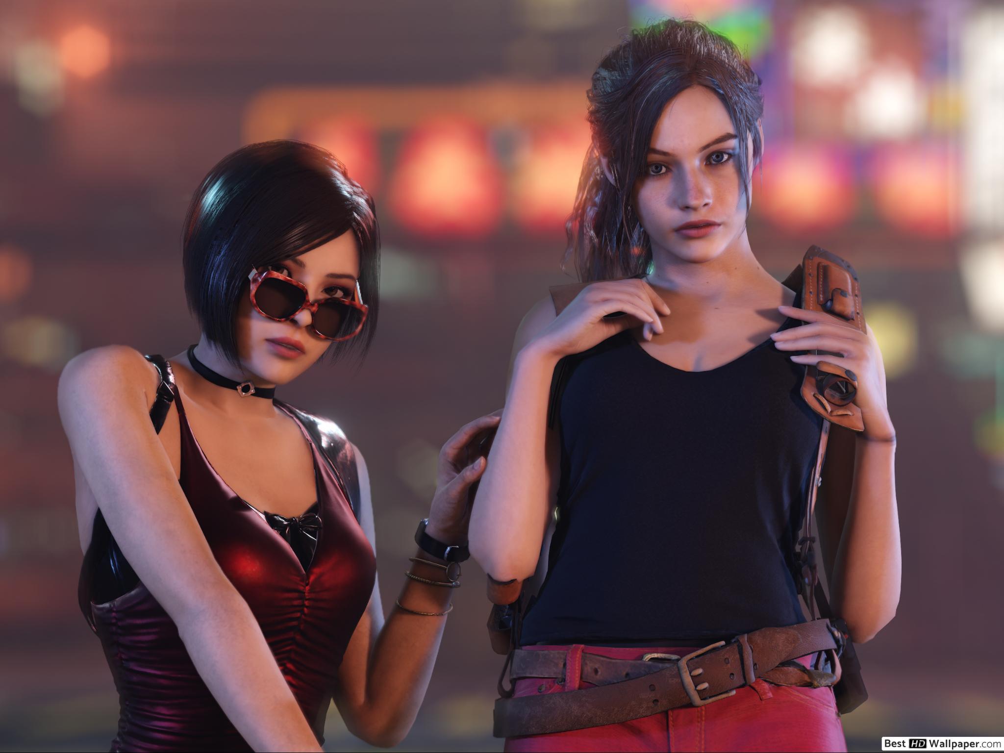 2048x1536 Resident Evil 2 (2019) Game Wong & Claire Redfield HD wallpaper download