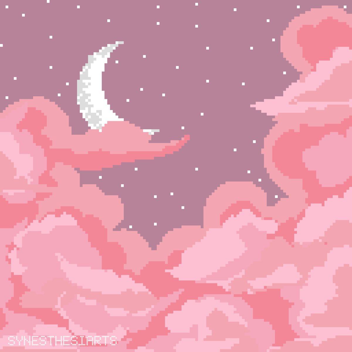 1200x1200 good night. Pixel art background, Aesthetic pastel wallpaper, Anime scenery wallpaper