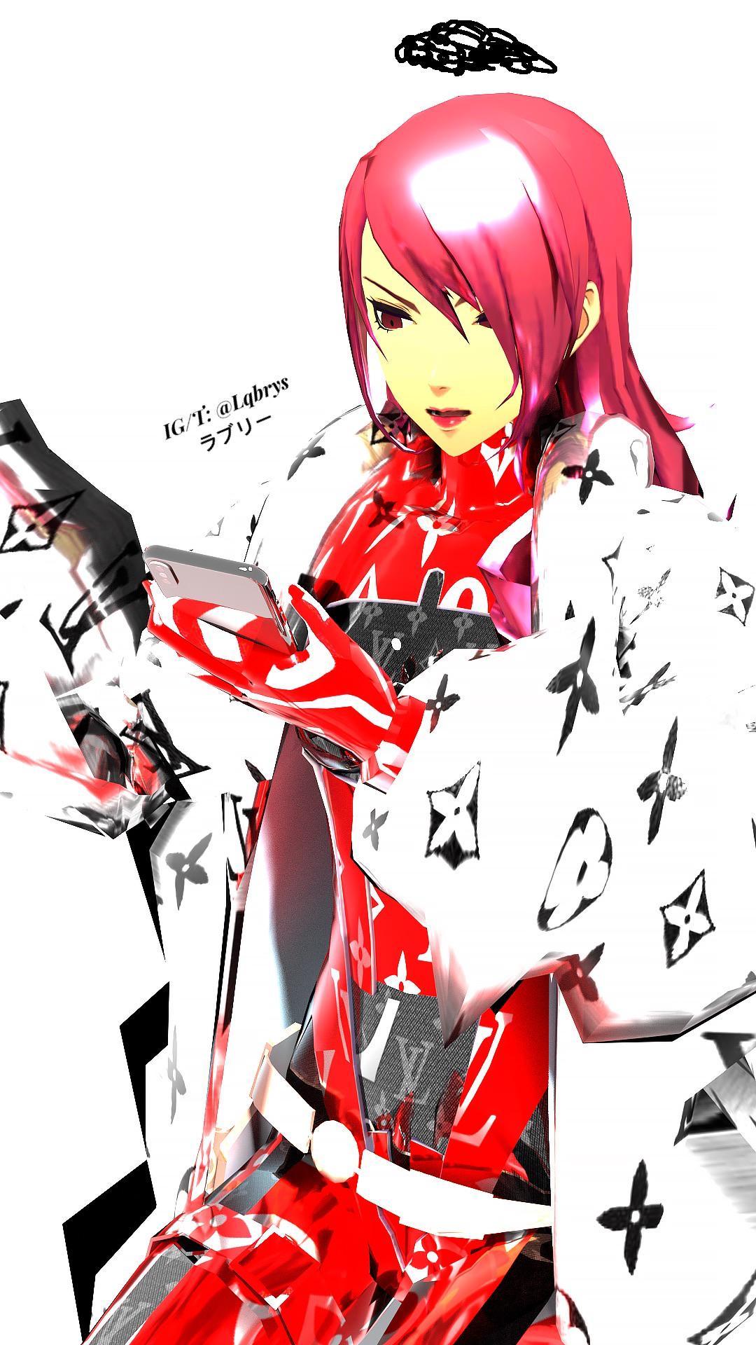 1080x1920 Persona 3's Mitsuru Kirijo X Louis Vuitton Phone Wallpaper: PERSoNA