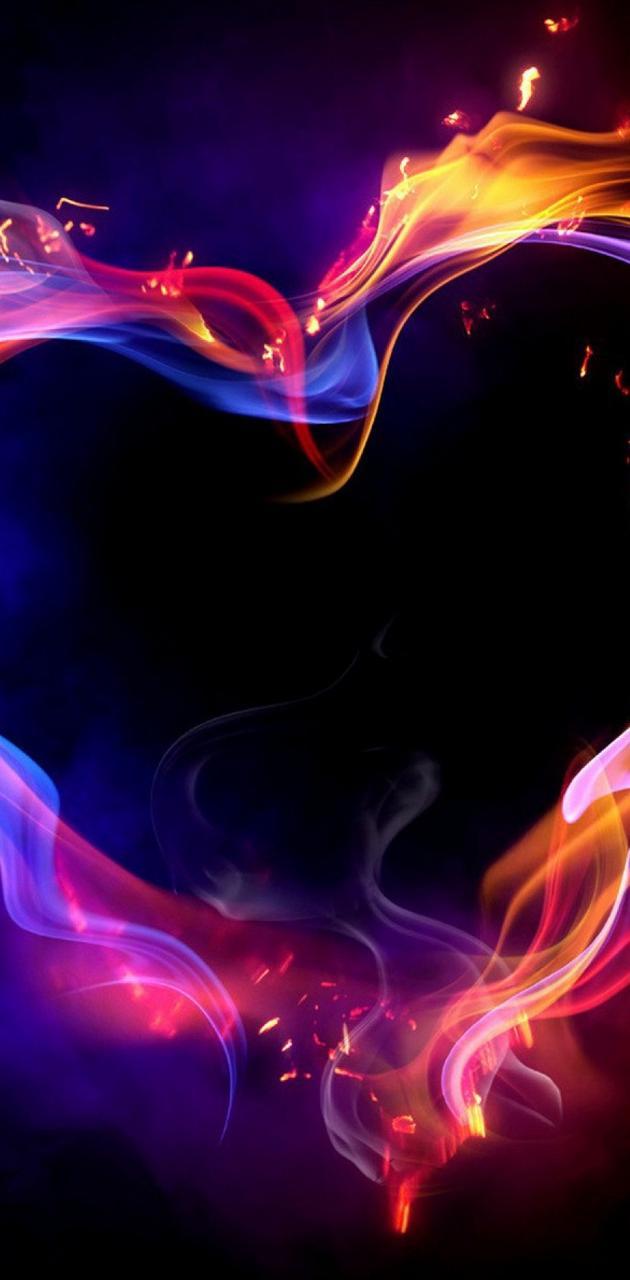 630x1280 Fire Heart Love wallpaper
