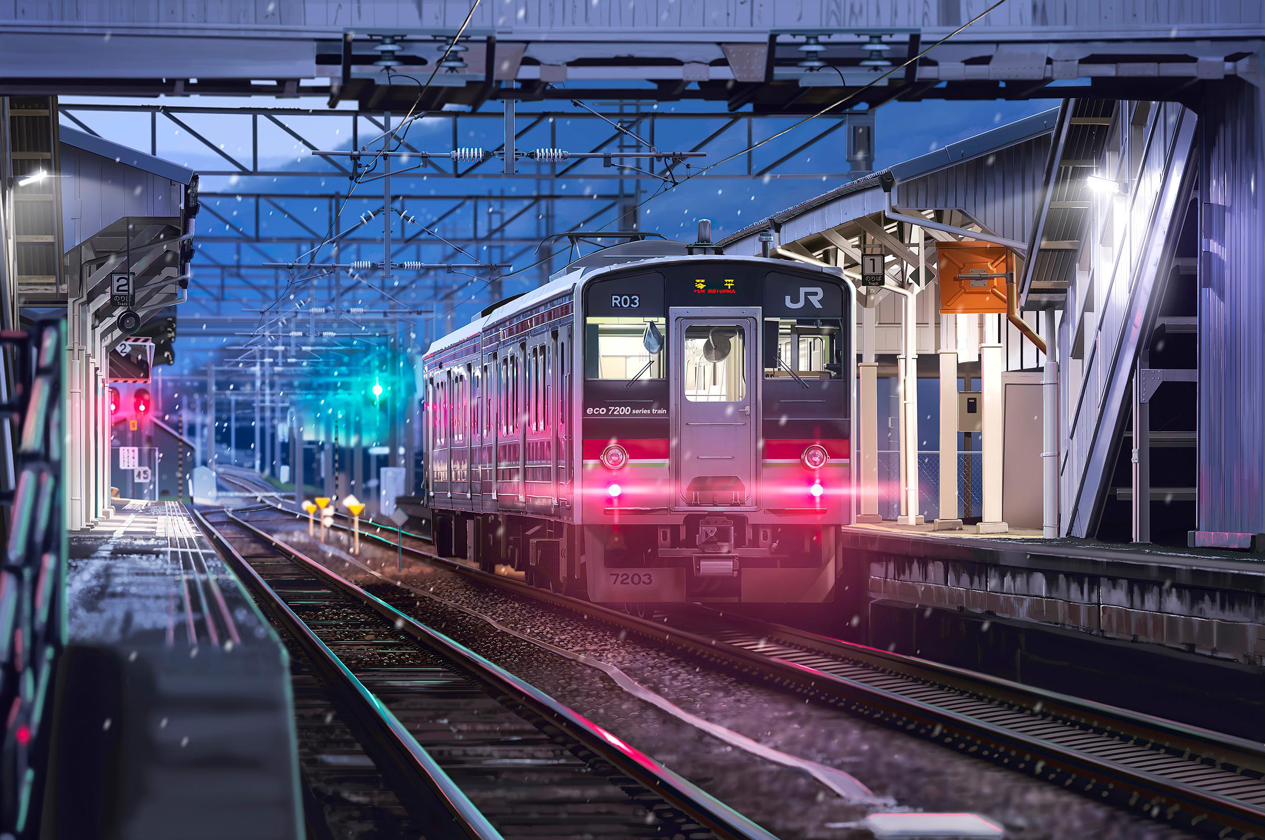 2560x1700 Train Anime Art 4k Chromebook Pixel HD 4k Wallpaper, Image, Background, Photo and Picture