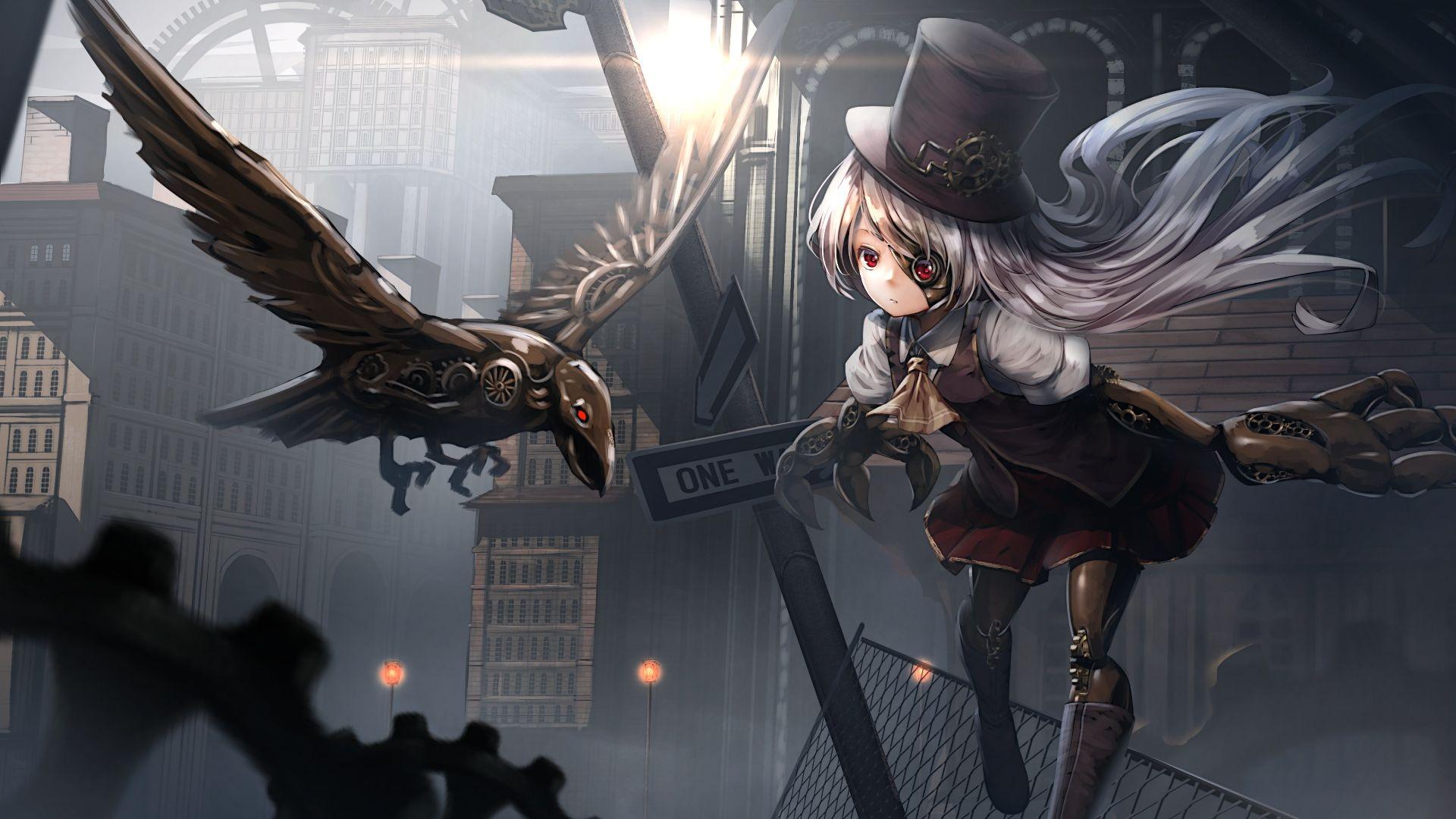 1920x1080 Desktop Wallpaper Cyborg, Anime Girl, Original, HD Image, Picture, Background, Ddc203