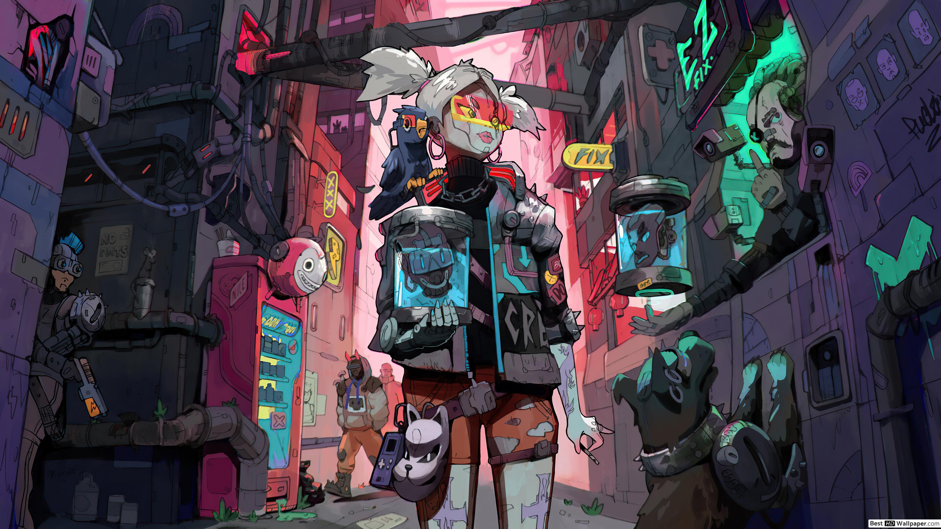 3554x1999 Cyberpunk 2077' Video Game (Cyborg Anime Girl) HD wallpaper download