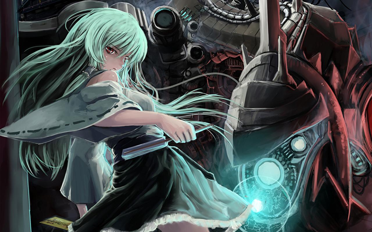 1280x800 Wallpaper robots Anime Girls Fantasy Technics Fantasy