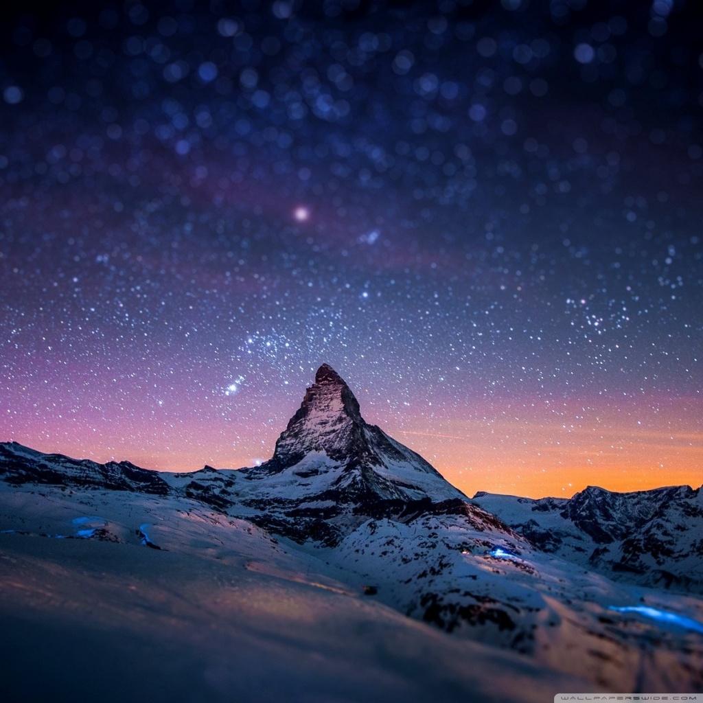 1024x1024 Mountain at Night Ultra HD Desktop Background Wallpaper for 4K UHD TV : Tablet