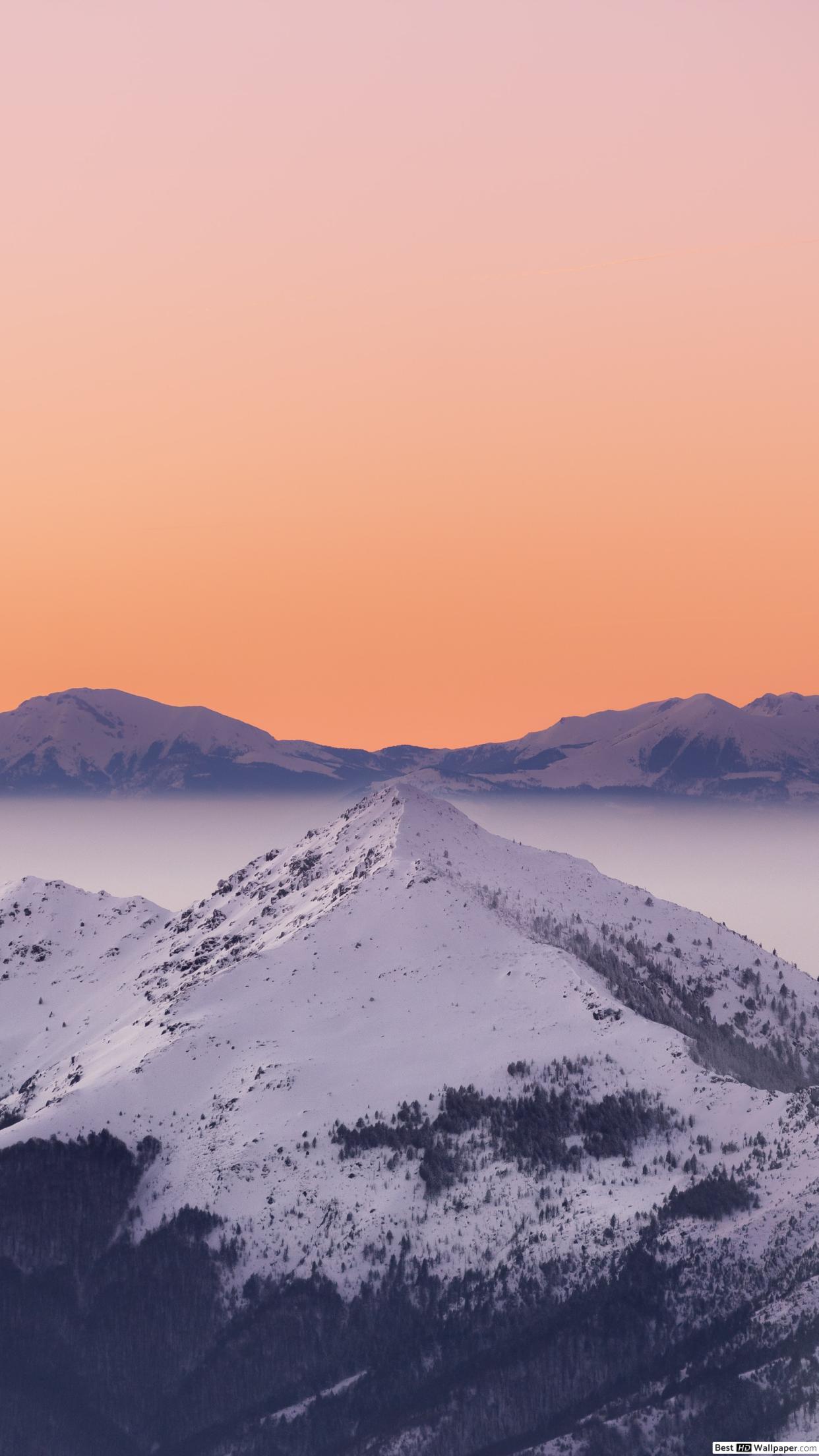 1242x2208 snow mountain HD wallpaper download