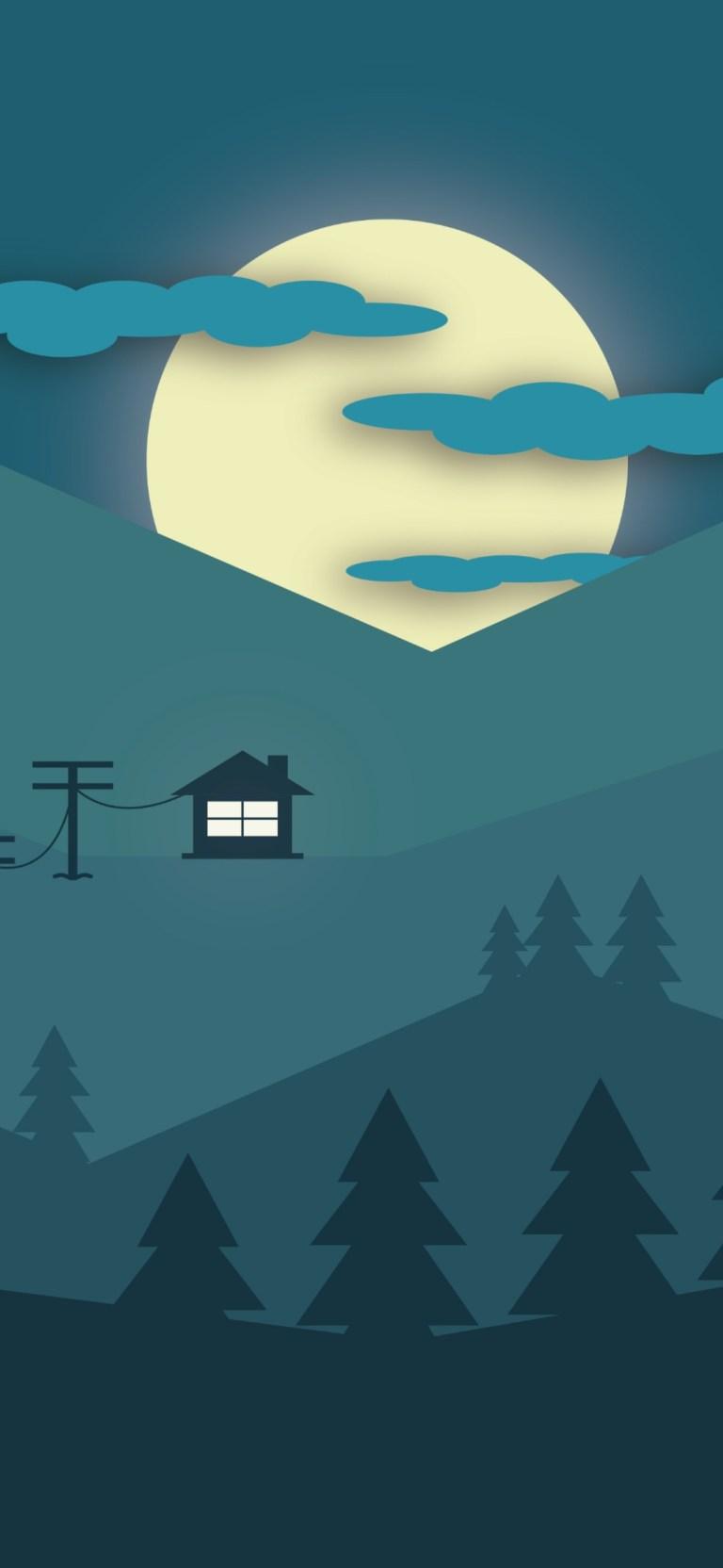768x1664 3D Mountain iPhone 12 Pro Minimalist HD Wallpaper