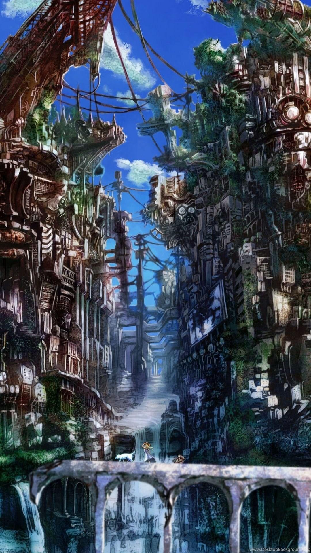 1080x1920 Anime City Samsung Wallpaper Download Desktop Background