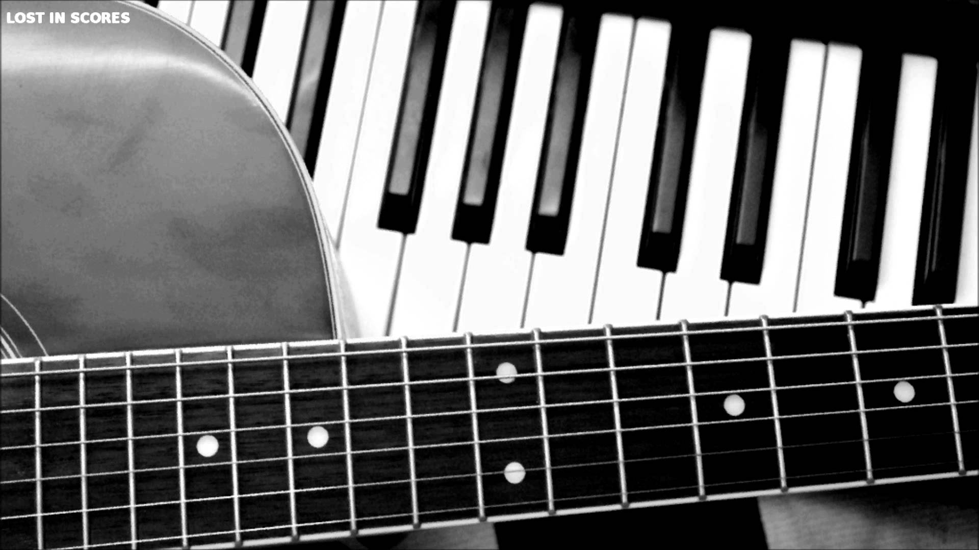 1920x1080 Piano and Guitar Wallpaper