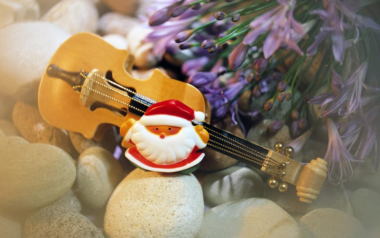 1280x804 Santa Guitar wallpaper. Santa Guitar