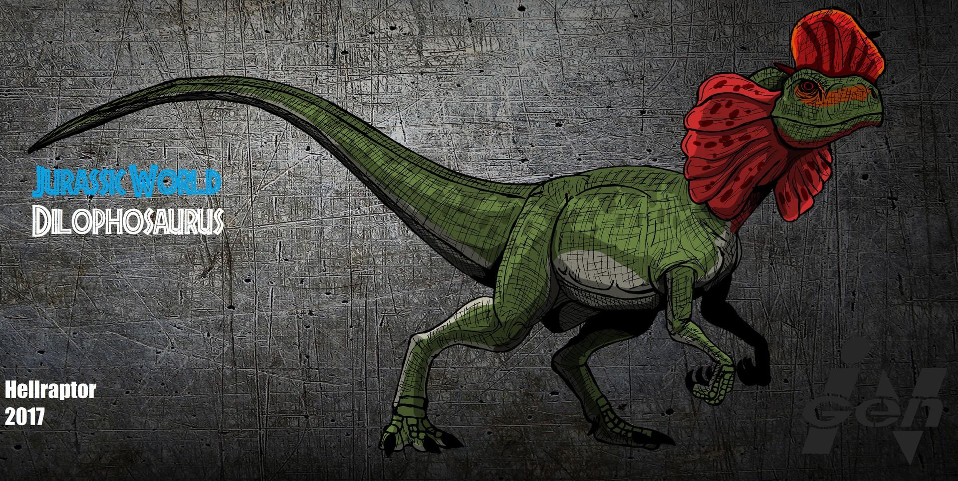 1920x964 Dilophosaurus Art