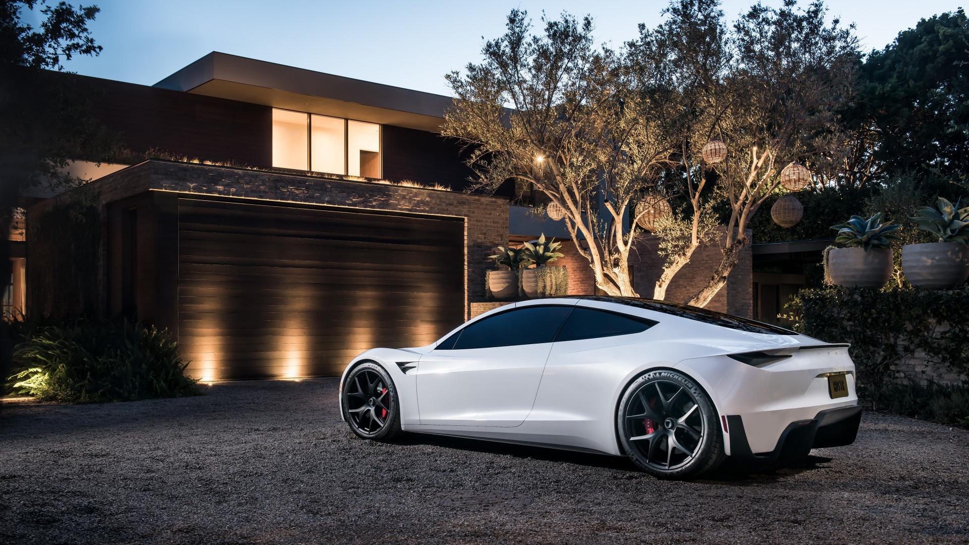1920x1080 Download wallpaper: Tesla Roadster 1920x1080